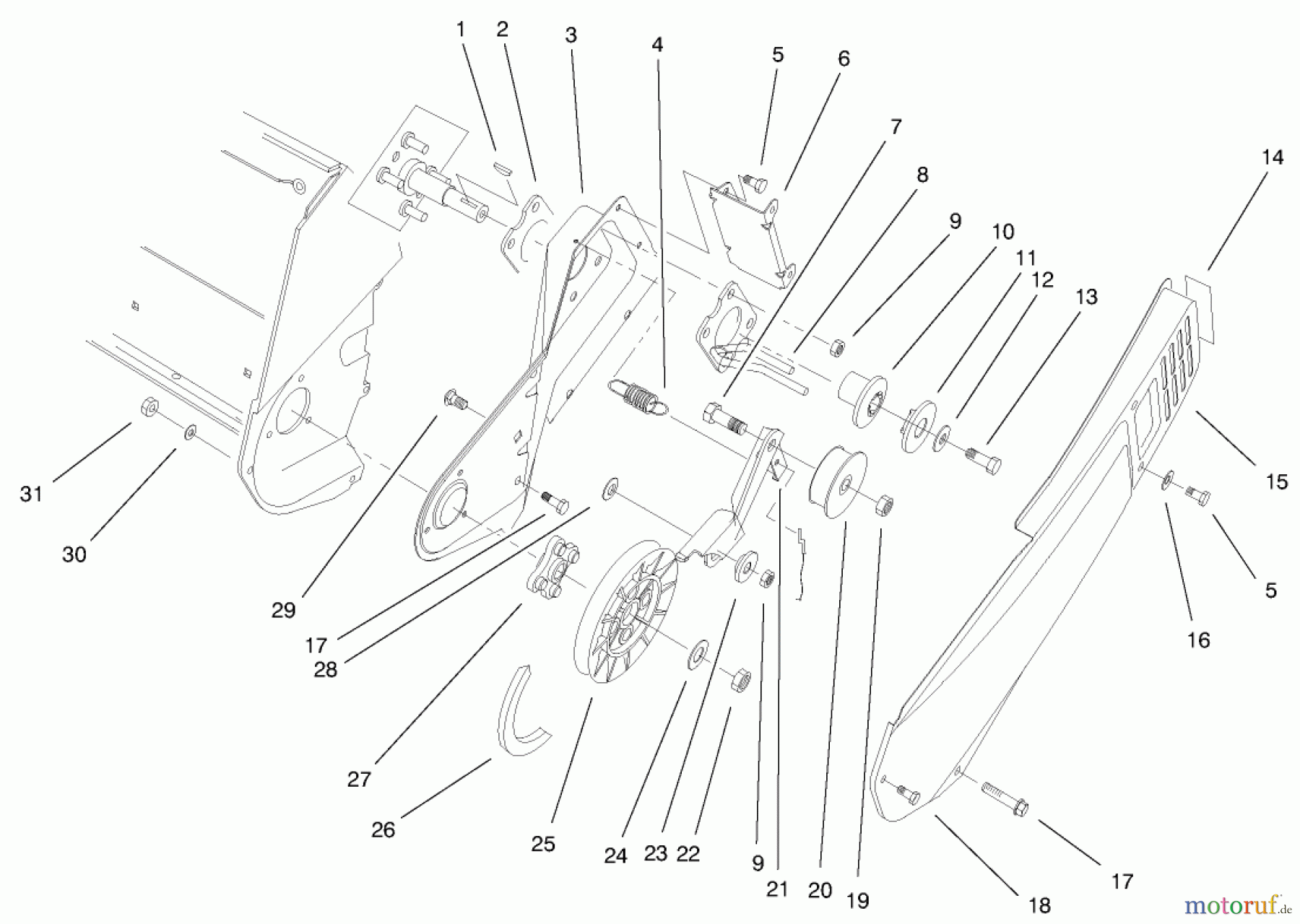  Toro Neu Snow Blowers/Snow Throwers Seite 1 38183 - Toro CCR Powerlite Snowthrower, 2000 (200000001-200999999) IMPELLER DRIVE ASSEMBLY