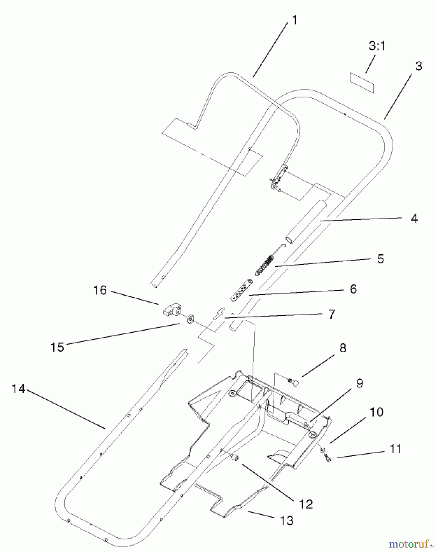  Toro Neu Snow Blowers/Snow Throwers Seite 1 38173 - Toro CCR Powerlite Snowthrower, 2002 (220000001-220999999) HANDLE AND LOWER SHROUD ASSEMBLY