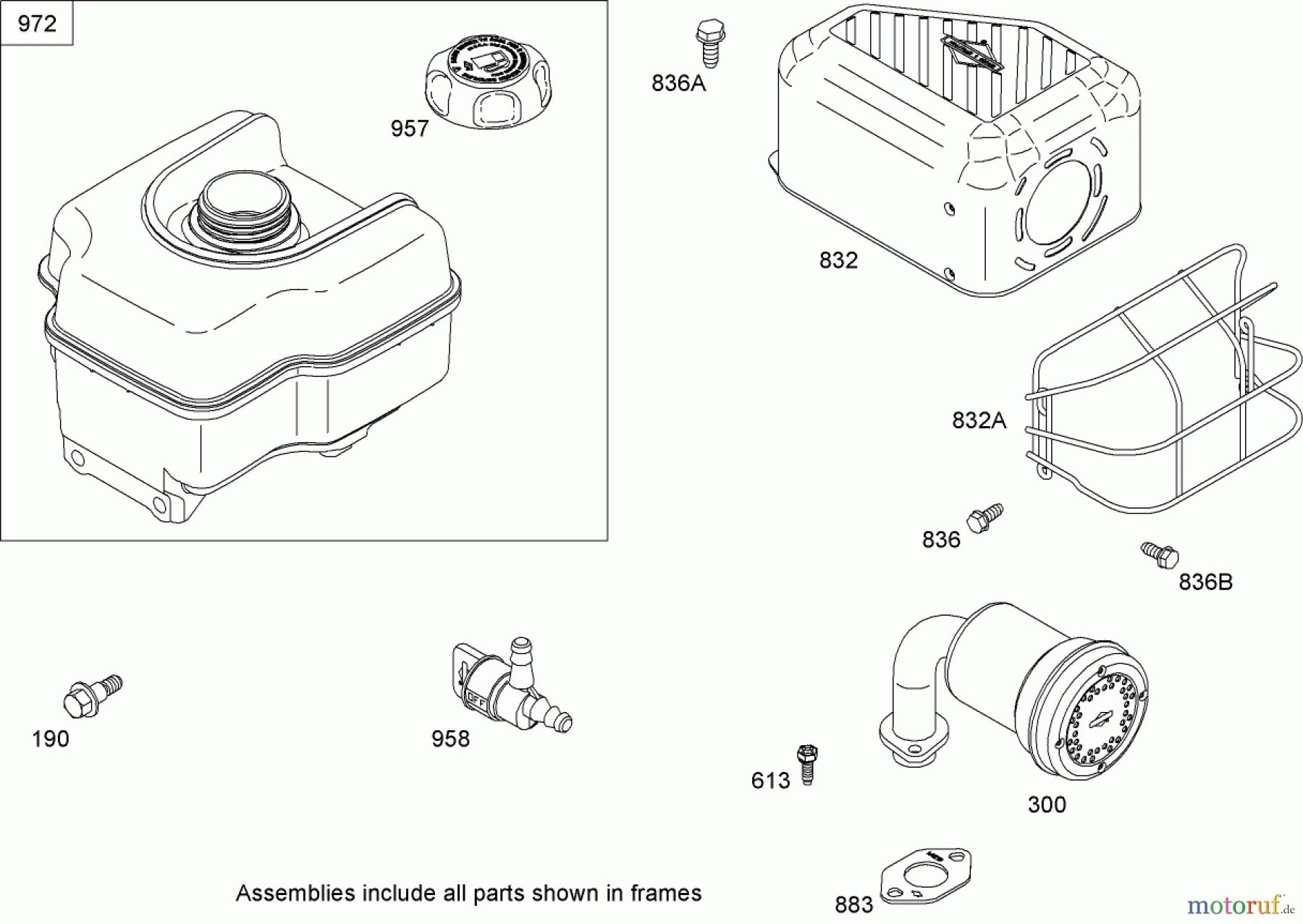  Toro Neu Blowers/Vacuums/Chippers/Shredders 62925 - Toro 206cc OHV Vacuum Blower, 2007 (270000001-270999999) MUFFLER AND FUEL TANK ASSEMBLY BRIGGS AND STRATTON 126302-0210-B1
