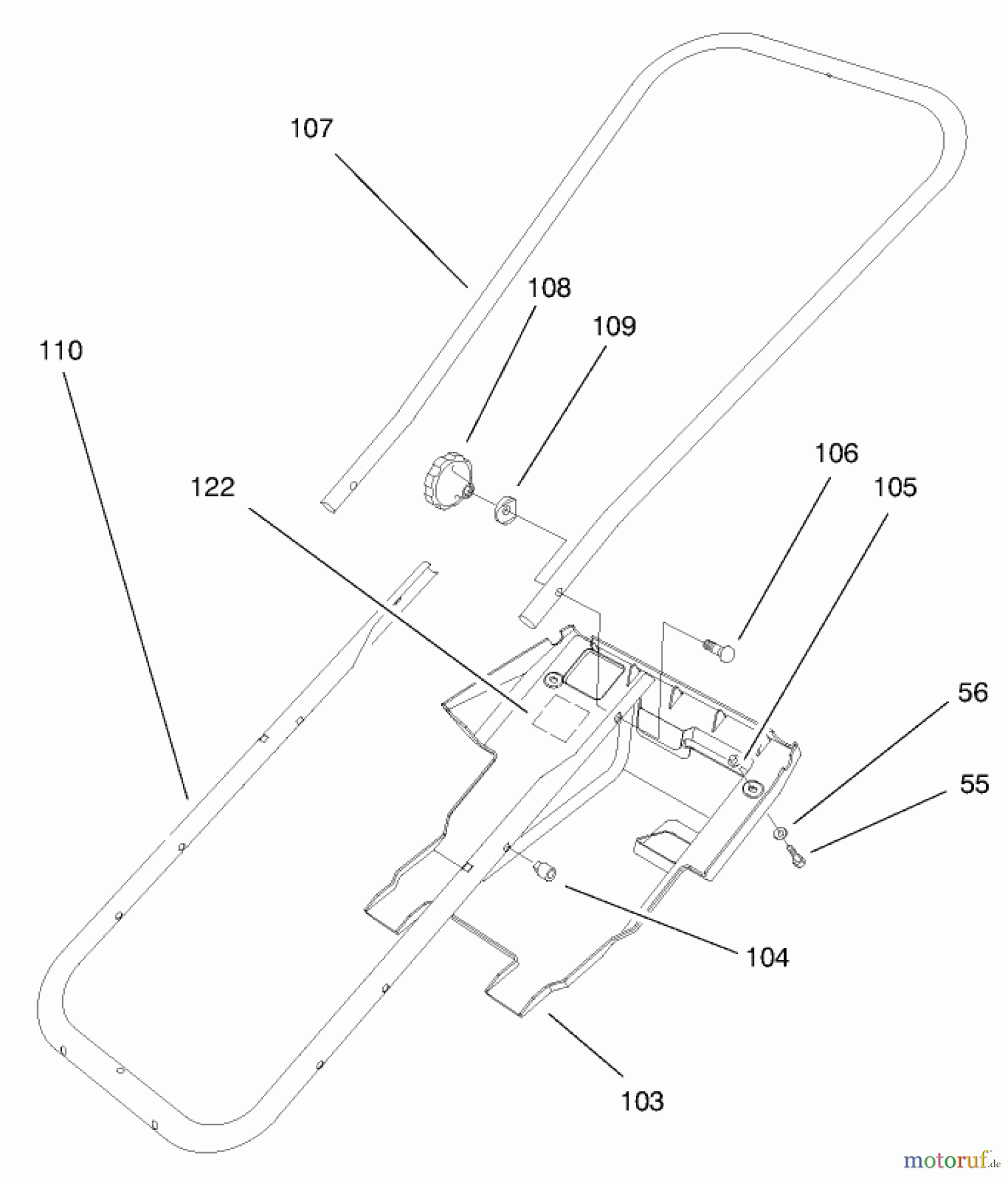  Toro Neu Snow Blowers/Snow Throwers Seite 1 38176 - Toro CCR Powerlite Snowthrower, 1997 (7900001-7999999) HANDLE ASSEMBLY