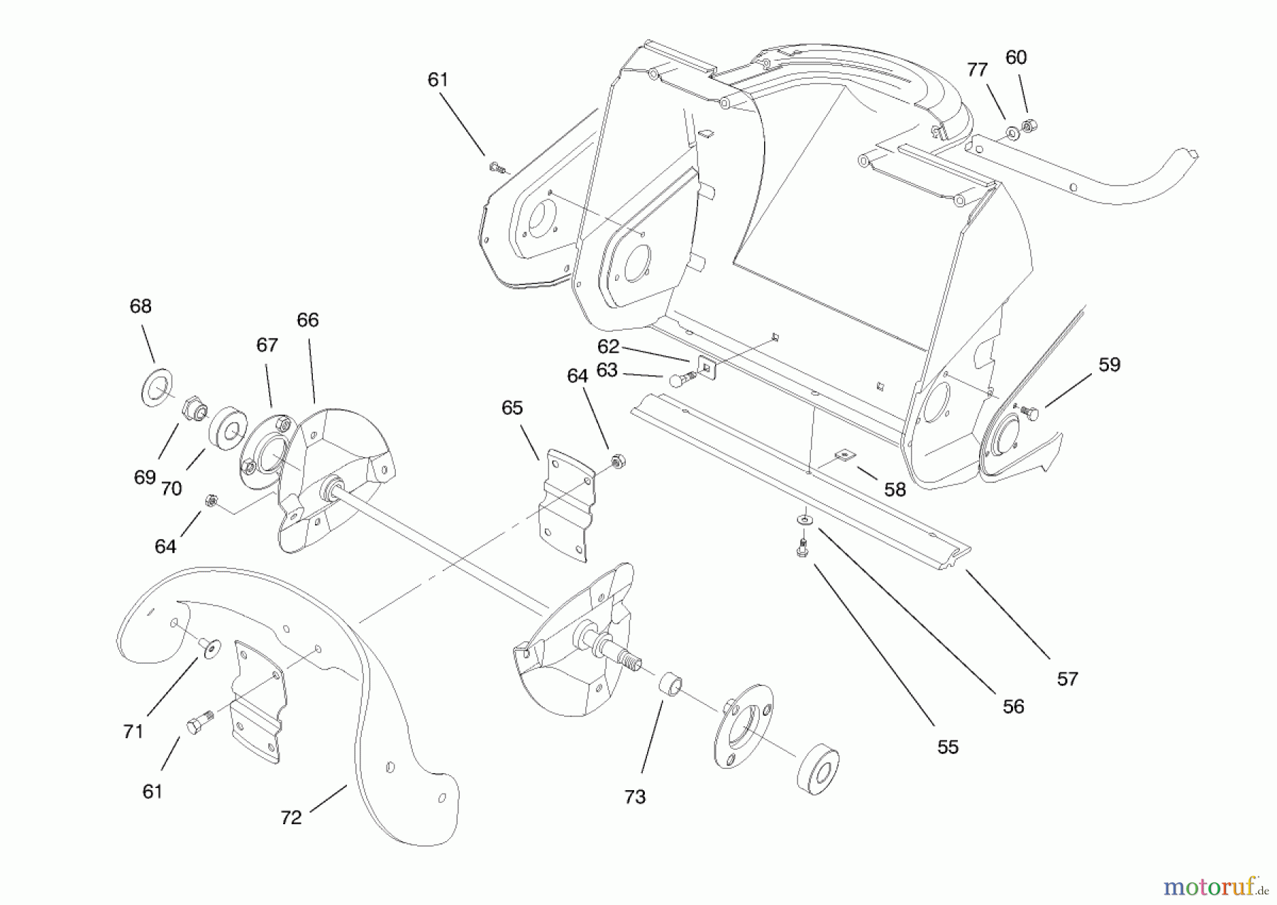  Toro Neu Snow Blowers/Snow Throwers Seite 1 38176 - Toro CCR Powerlite Snowthrower, 1998 (8900001-8999999) AUGER ASSEMBLY