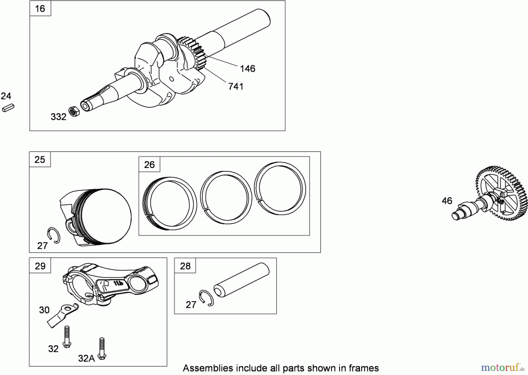  Toro Neu Blowers/Vacuums/Chippers/Shredders 62925 - Toro 206cc OHV Vacuum Blower, 2010 (310000001-310999999) CRANKSHAFT ASSEMBLY BRIGGS AND STRATTON 126302-0321-B8