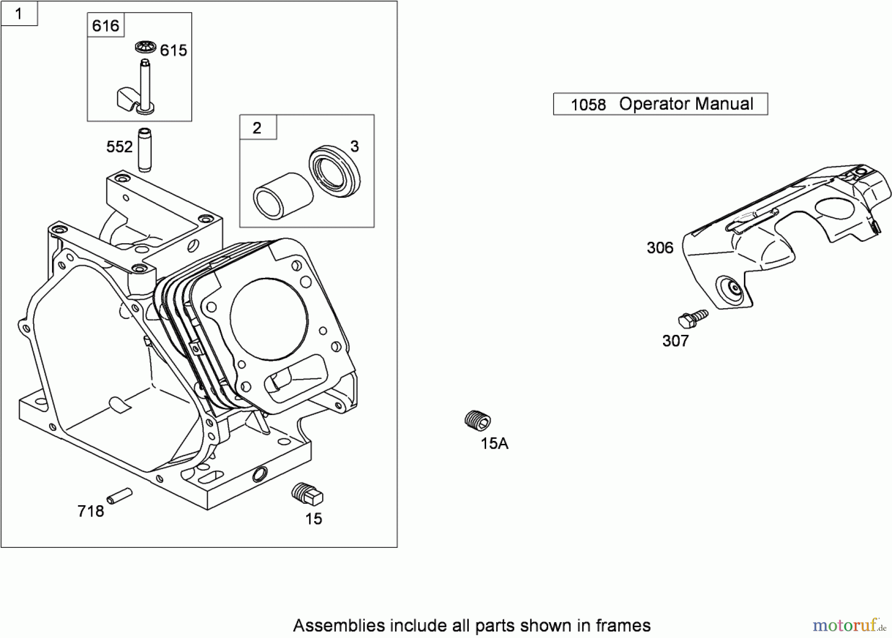  Toro Neu Blowers/Vacuums/Chippers/Shredders 62925 - Toro 206cc OHV Vacuum Blower, 2008 (280000001-280999999) CYLINDER ASSEMBLY BRIGGS AND STRATTON 126302-0321-B8