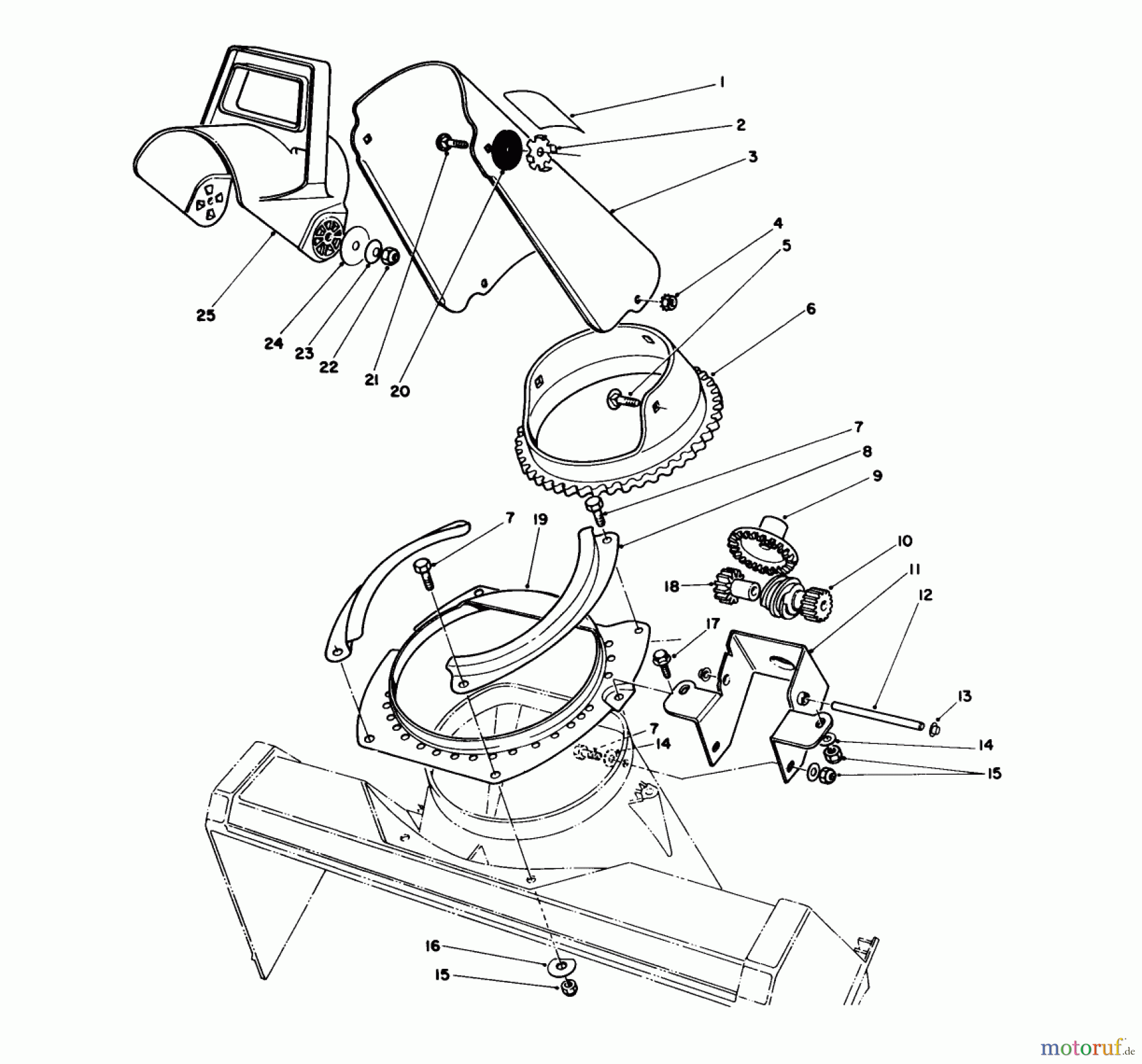  Toro Neu Snow Blowers/Snow Throwers Seite 1 38180 - Toro CCR 2000 Snowthrower, 1986 (6000001-6999999) DISCHARGE CHUTE ASSEMBLY