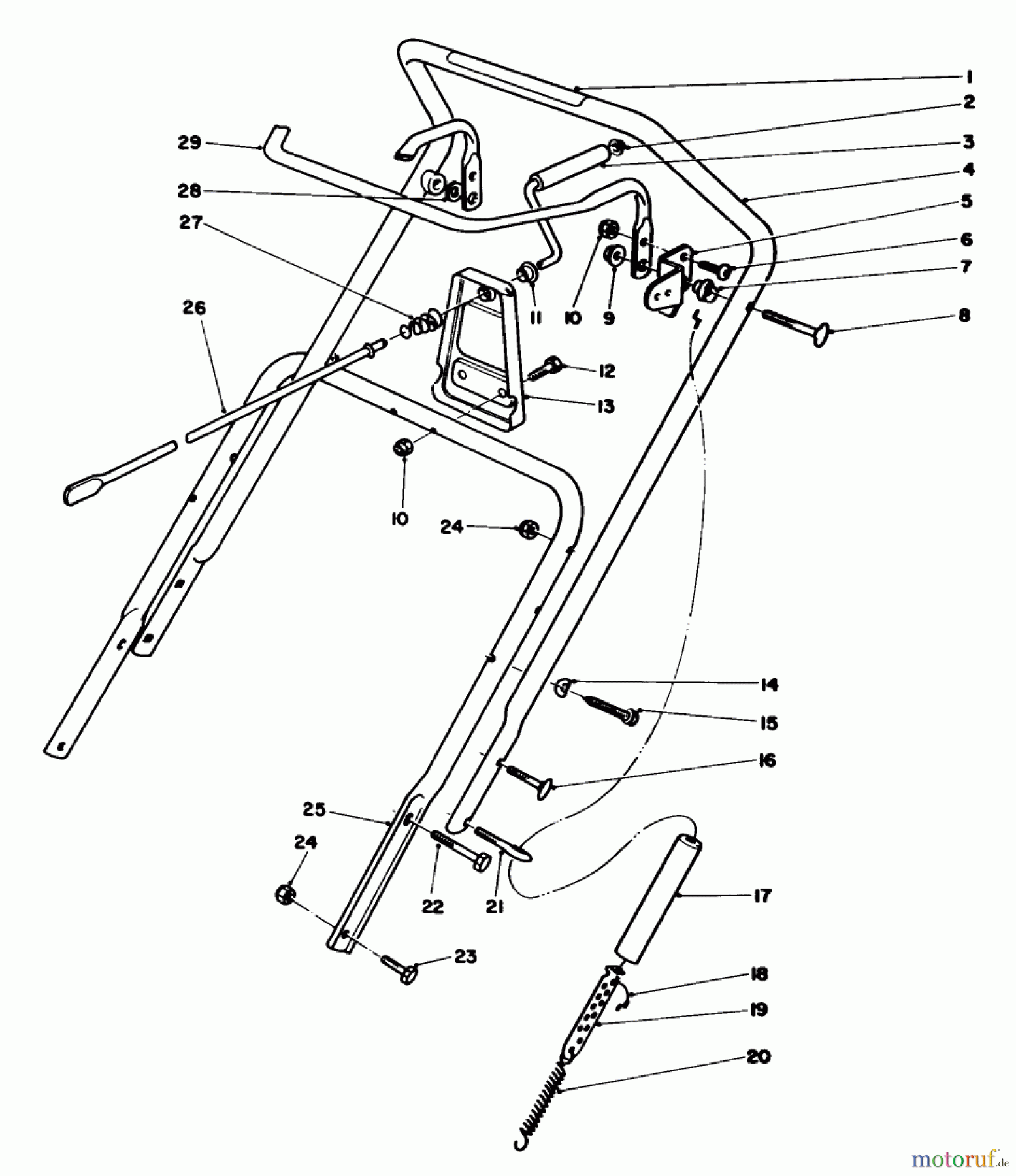  Toro Neu Snow Blowers/Snow Throwers Seite 1 38180 - Toro CCR 2000 Snowthrower, 1990 (0007974-0008194) HANDLE ASSEMBLY
