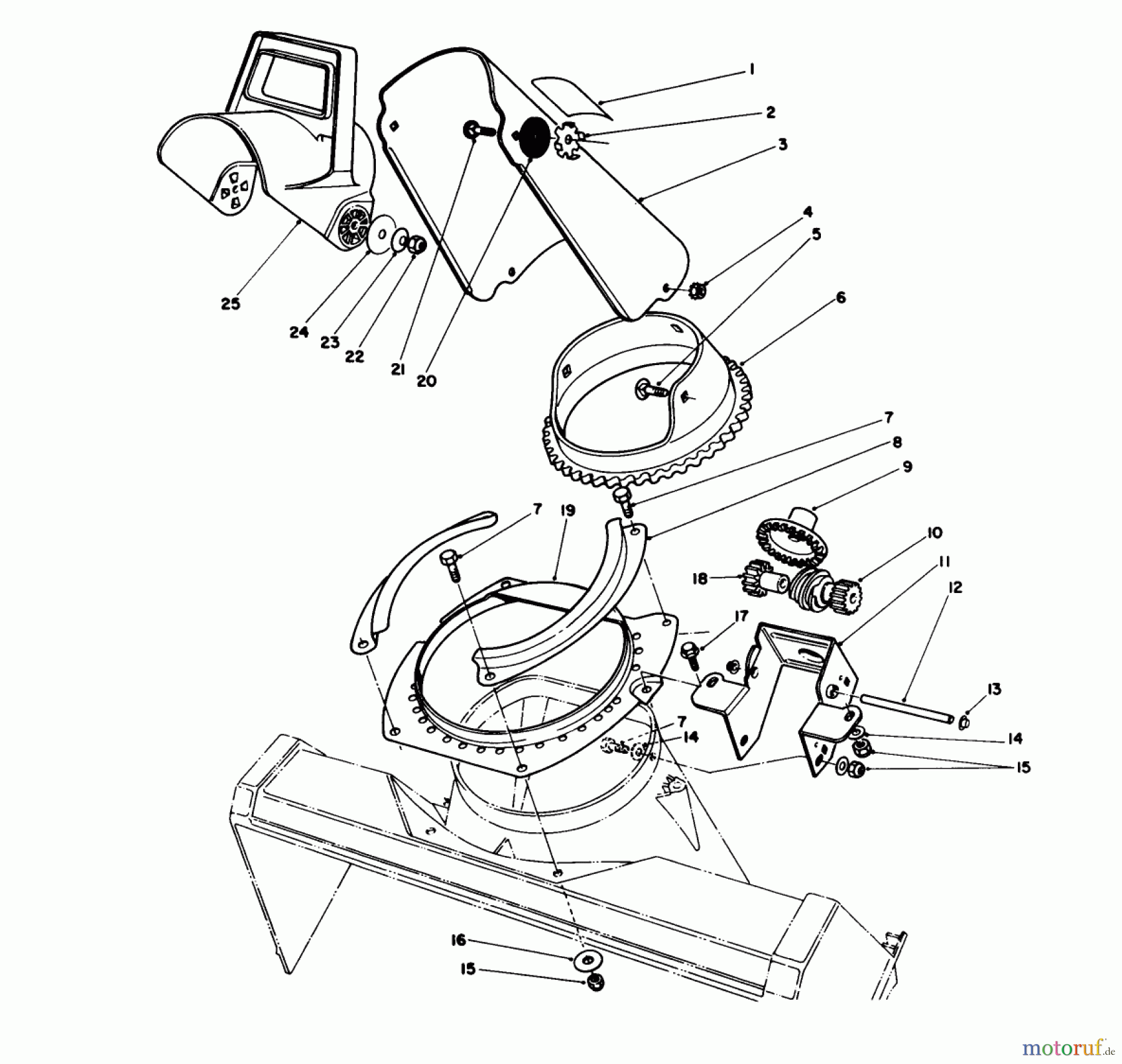  Toro Neu Snow Blowers/Snow Throwers Seite 1 38180 - Toro CCR 2000 Snowthrower, 1992 (2000001-2999999) DISCHARGE CHUTE ASSEMBLY