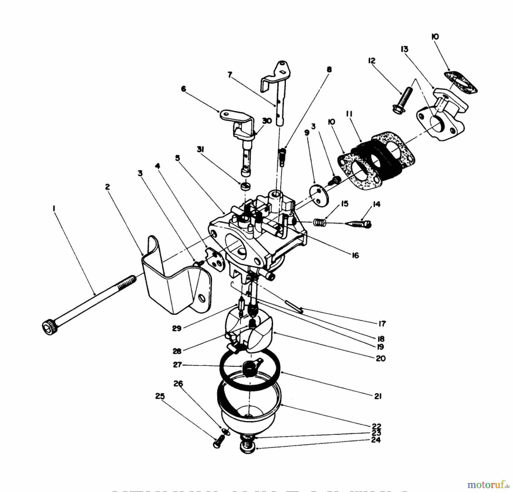  Toro Neu Snow Blowers/Snow Throwers Seite 1 38180 - Toro CCR 2000 Snowthrower, 1994 (4900001-4999999) CARBURETOR ASSEMBLY MODEL NO. 47PP3-4