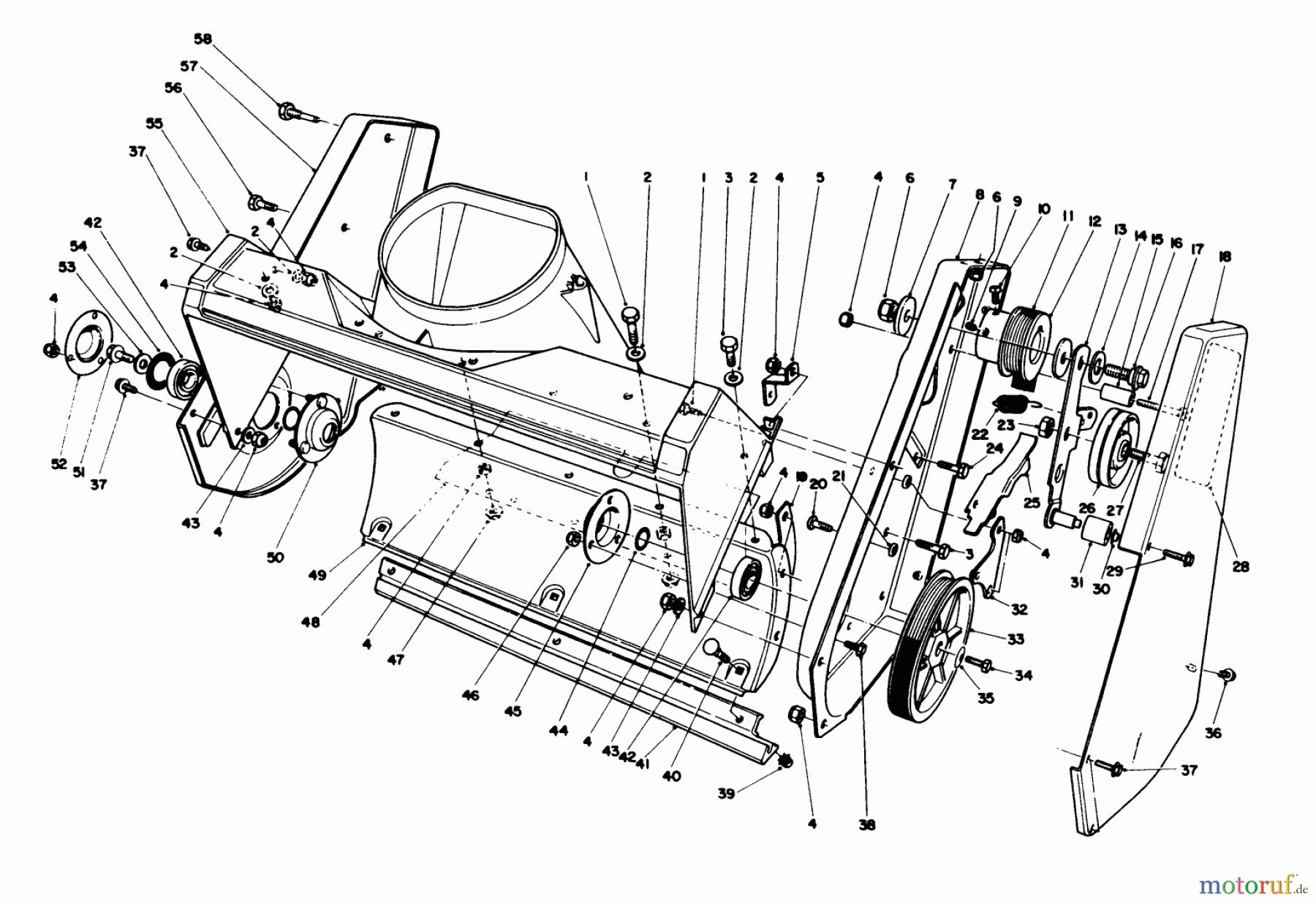  Toro Neu Snow Blowers/Snow Throwers Seite 1 38180 - Toro CCR 2000 Snowthrower, 1994 (4900001-4999999) HOUSING ASSEMBLY