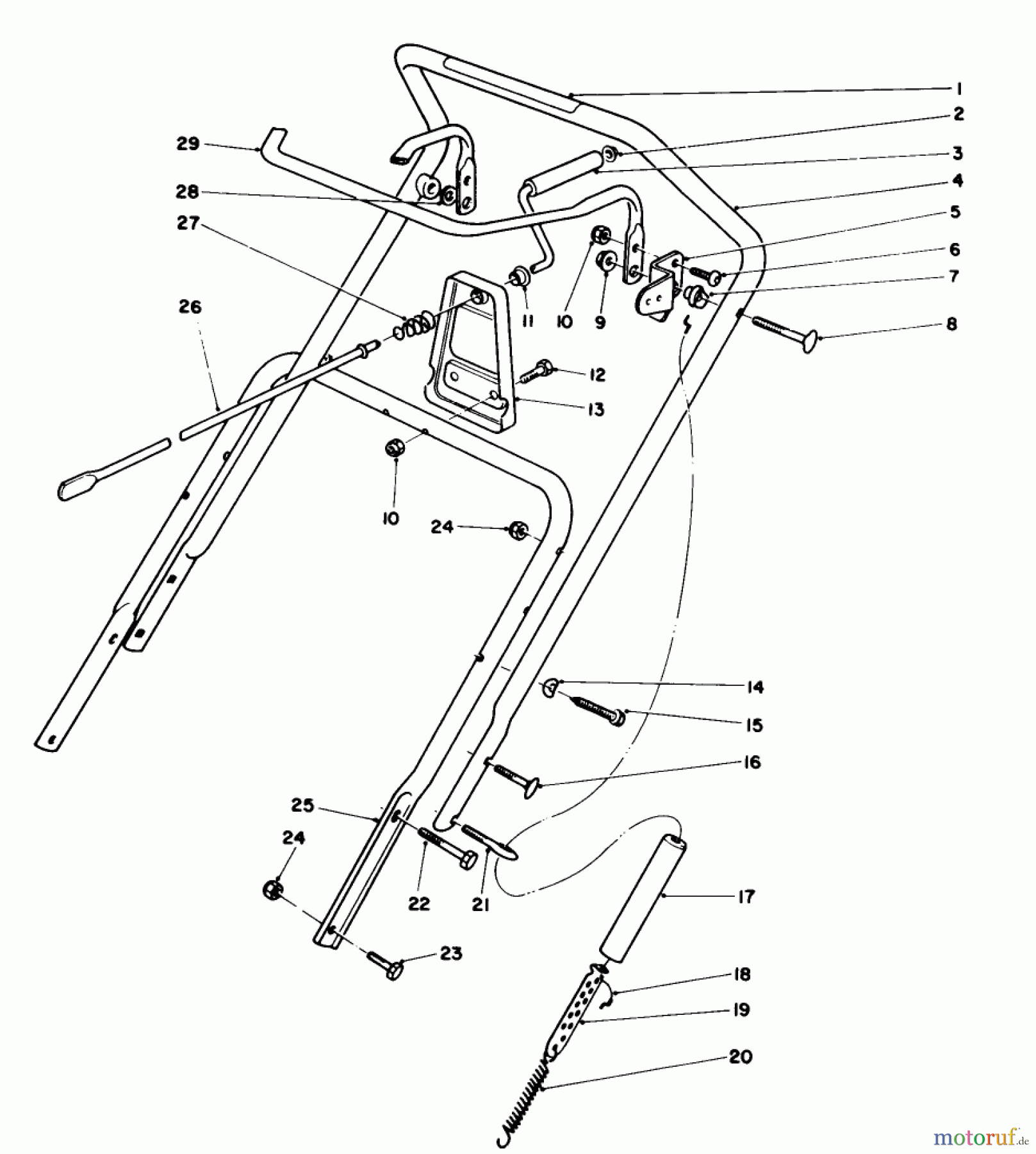  Toro Neu Snow Blowers/Snow Throwers Seite 1 38185 - Toro CCR 2000 Snowthrower, 1991 (1000001-1999999) HANDLE ASSEMBLY