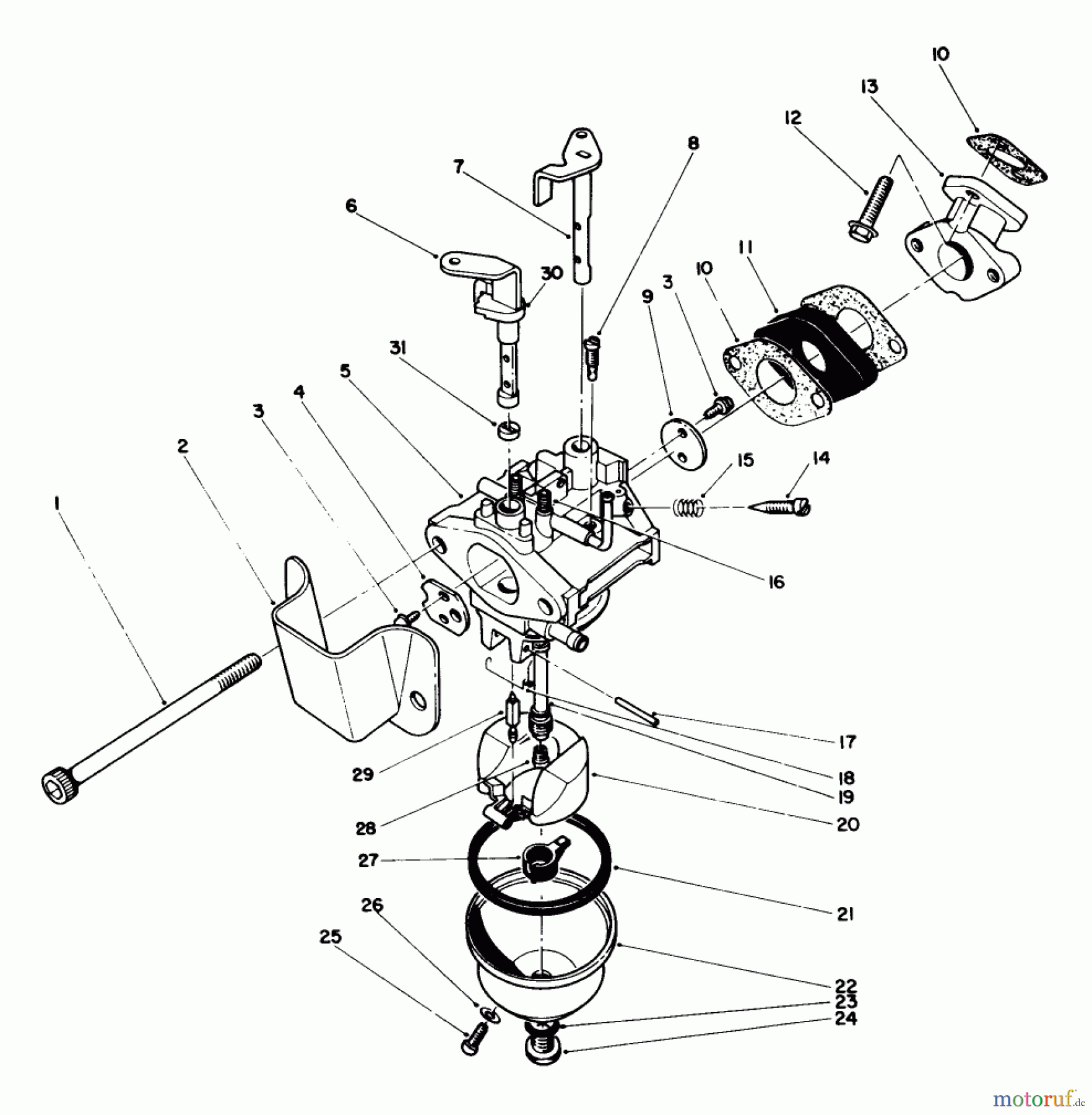  Toro Neu Snow Blowers/Snow Throwers Seite 1 38185 - Toro CCR 2000 Snowthrower, 1992 (2000001-2999999) CARBURETOR ASSEMBLY (ENGINE MODEL NO. 47PM1-5)