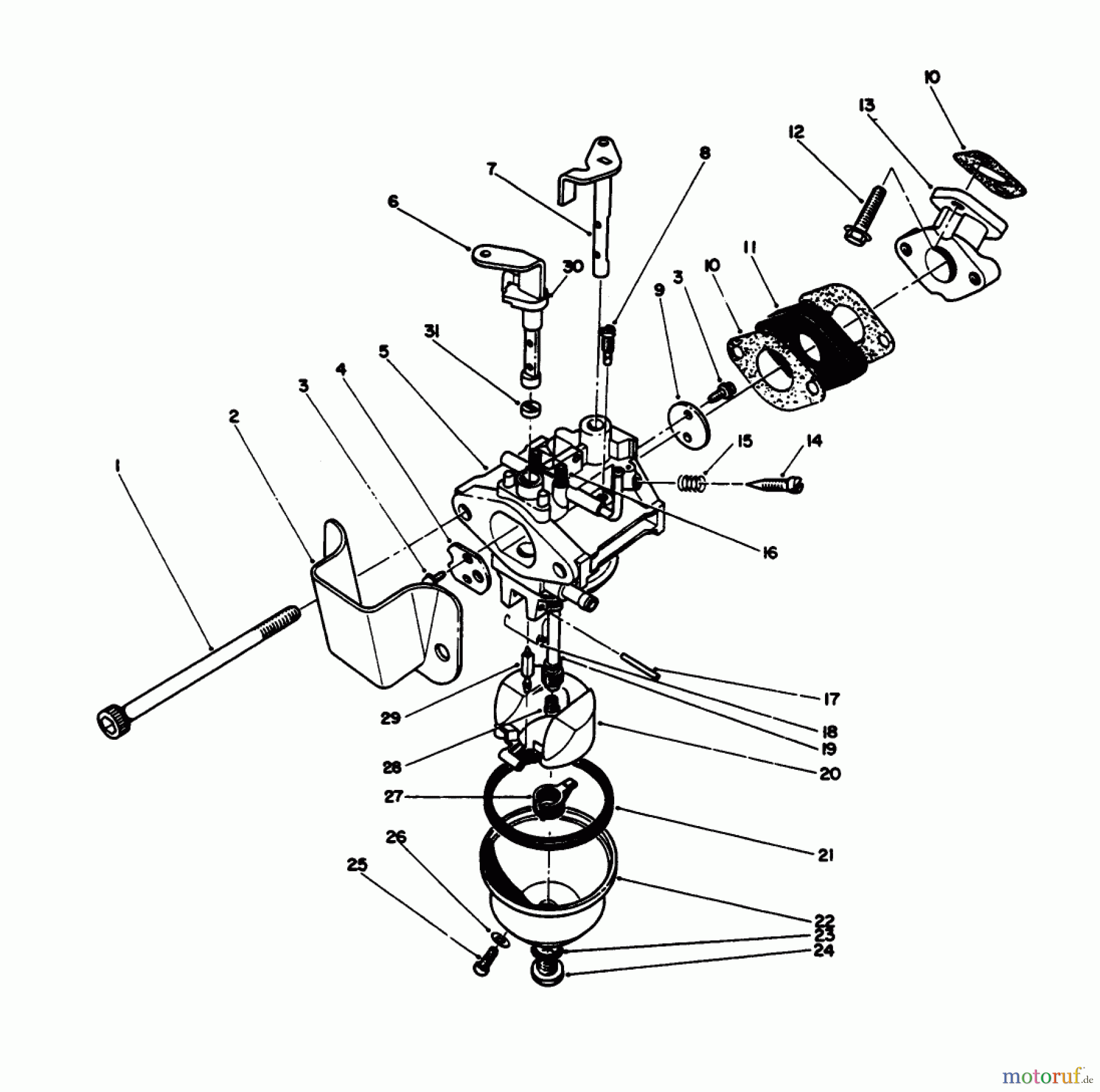  Toro Neu Snow Blowers/Snow Throwers Seite 1 38186 - Toro CCR 2000 Snowthrower, 1994 (4900001-4999999) CARBURETOR ASSEMBLY (ENGINE MODEL 47PP3-5)
