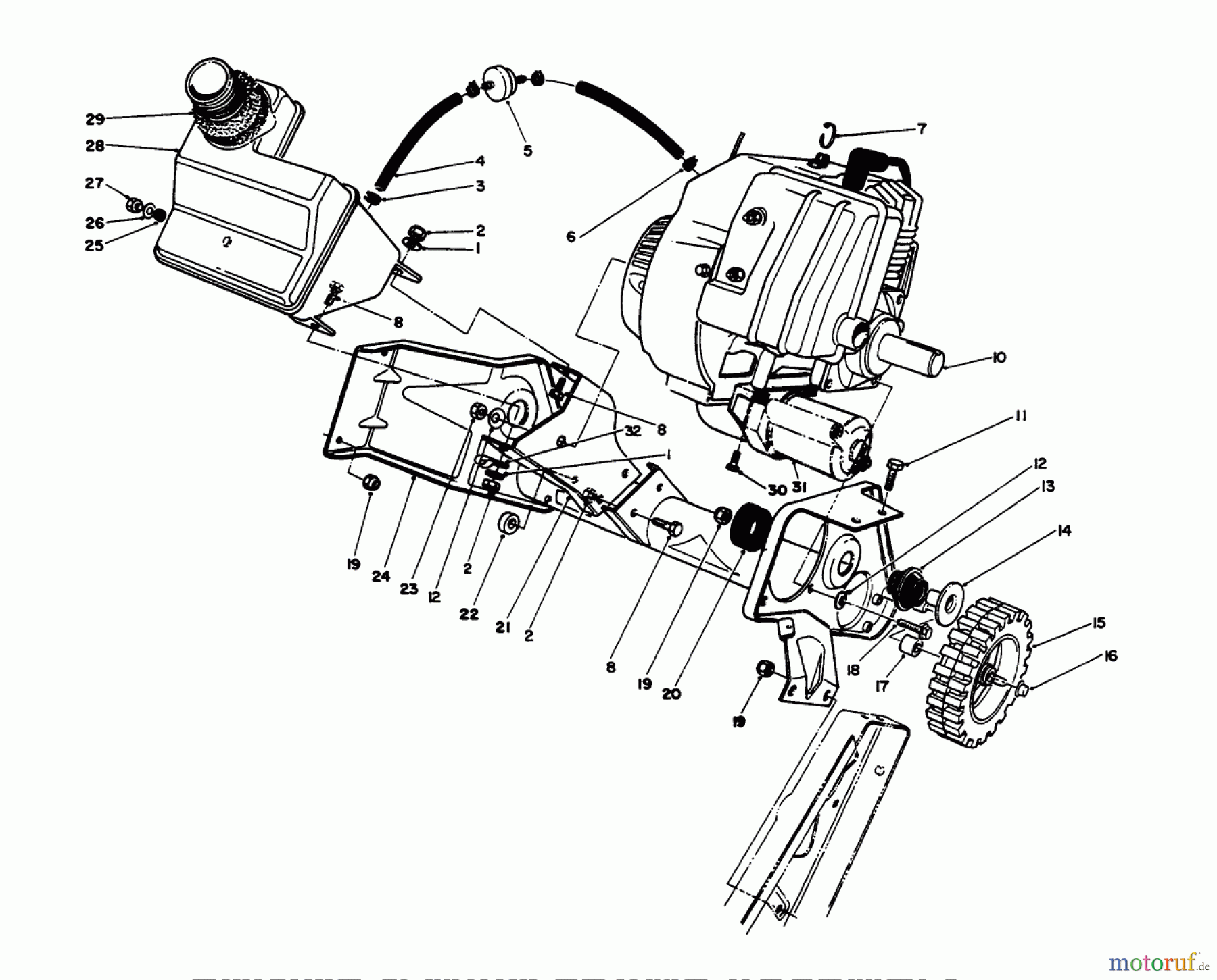 Toro Neu Snow Blowers/Snow Throwers Seite 1 38186 - Toro CCR 2000 Snowthrower, 1994 (4900001-4999999) ENGINE & MAIN FRAME ASSEMBLY
