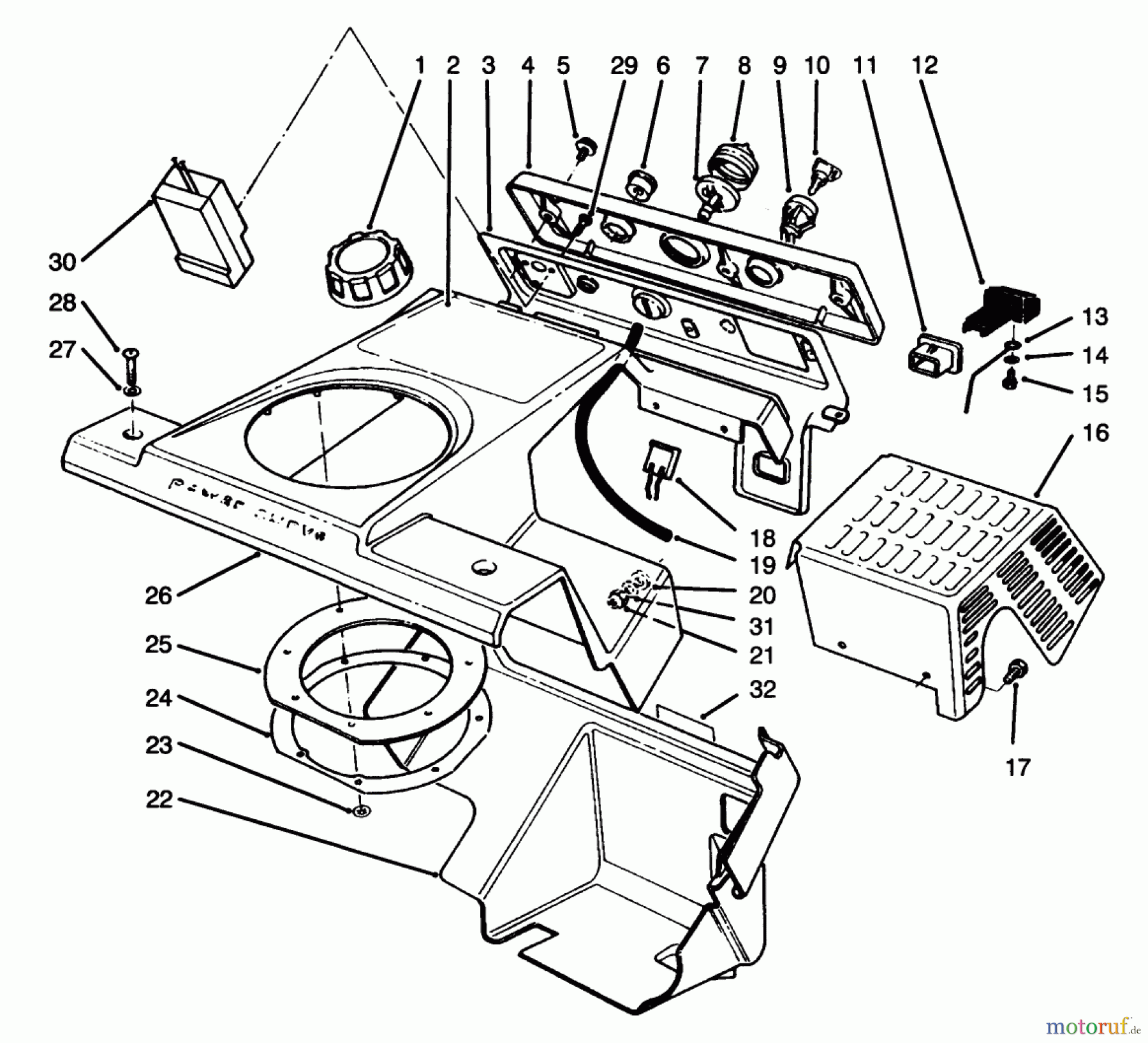 Toro Neu Snow Blowers/Snow Throwers Seite 1 38186 - Toro CCR 2000 Snowthrower, 1995 (5900001-5999999) CONTROL PANEL & SHROUDING ASSEMBLY