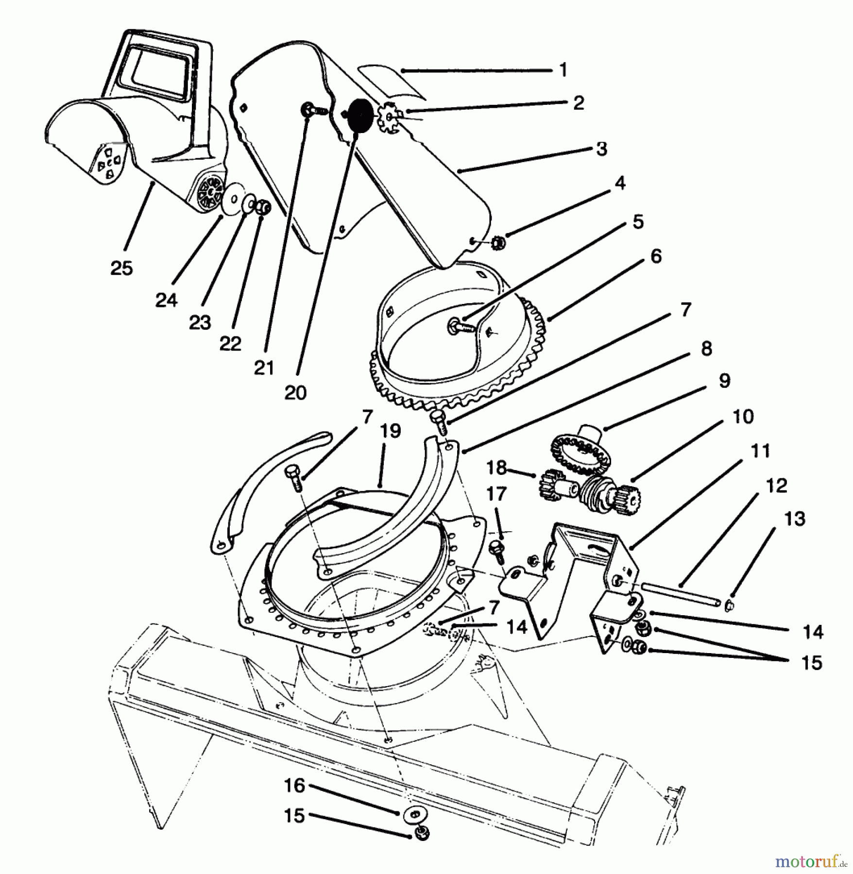Toro Neu Snow Blowers/Snow Throwers Seite 1 38186 - Toro CCR 2000 Snowthrower, 1995 (5900001-5999999) DISCHARGE CHUTE ASSEMBLY