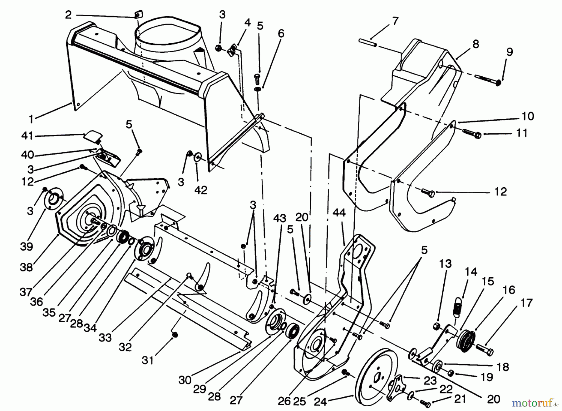 Toro Neu Snow Blowers/Snow Throwers Seite 1 38190 - Toro CCR 1000 Snowthrower, 1993 (39000001-39999999) ROTOR HOUSING ASSEMBLY