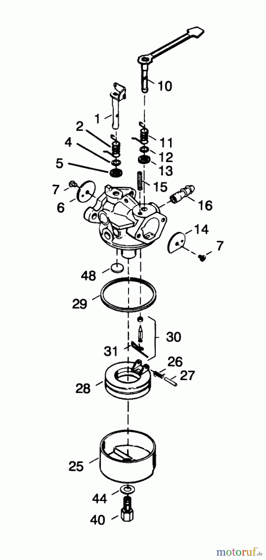  Toro Neu Snow Blowers/Snow Throwers Seite 1 38190 - Toro CCR 1000 Snowthrower, 1994 (49000001-49999999) CARBURETOR NO. 632641