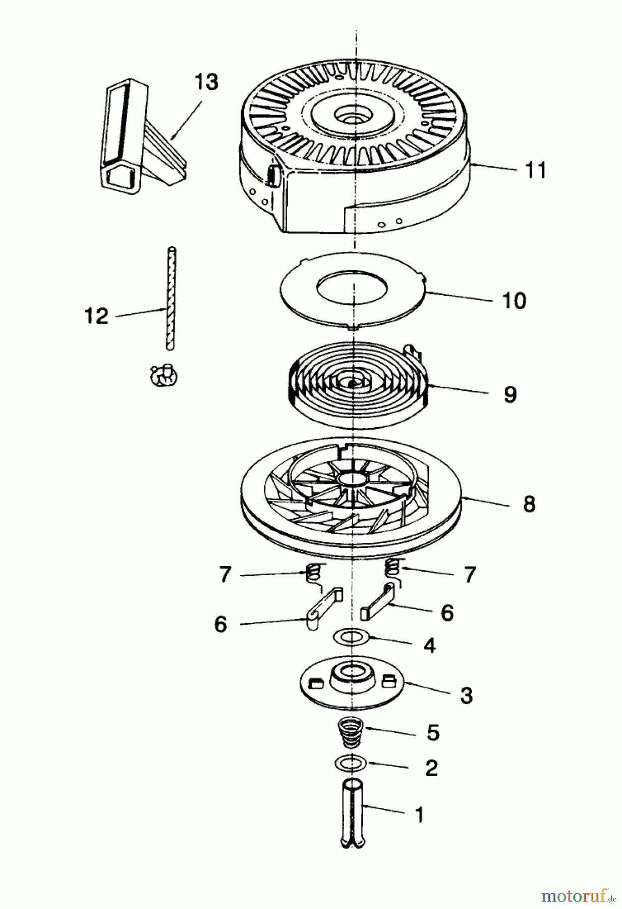  Toro Neu Snow Blowers/Snow Throwers Seite 1 38190 - Toro CCR 1000 Snowthrower, 1994 (49000001-49999999) RECOIL STARTER NO. 590652