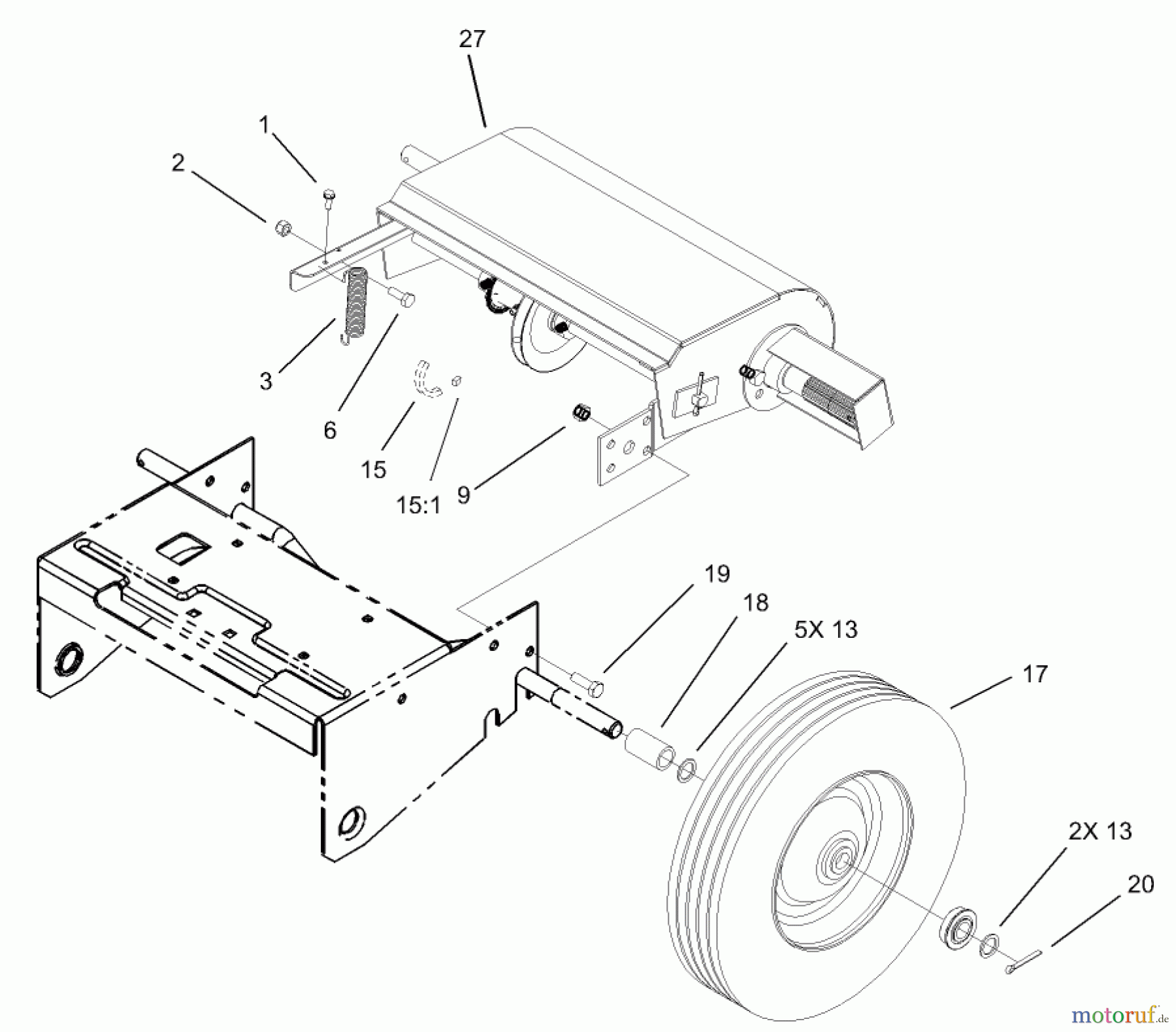 Toro Neu Blowers/Vacuums/Chippers/Shredders 62925 - Toro 5.5 hp Lawn Vacuum, 2002 (220000001-220999999) TRACTION AND WHEEL ASSEMBLY