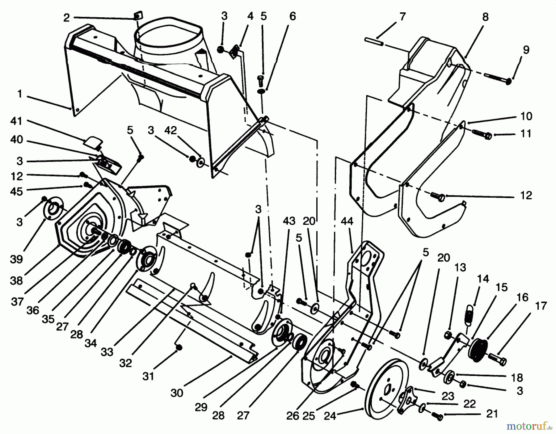  Toro Neu Snow Blowers/Snow Throwers Seite 1 38196 - Toro CCR 1000 Snowthrower, 1996 (6900001-6999999) ROTOR HOUSING ASSEMBLY