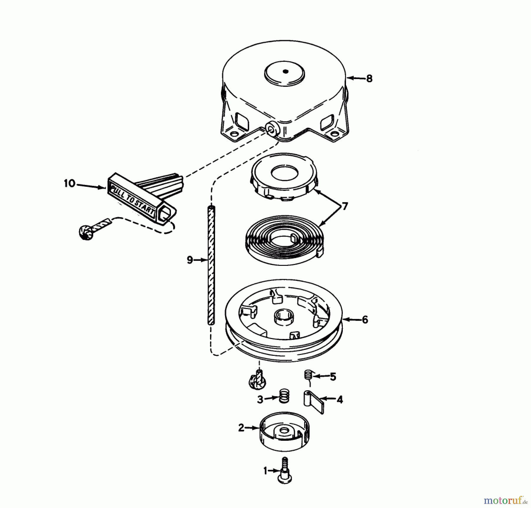  Toro Neu Snow Blowers/Snow Throwers Seite 1 38195 - Toro CCR 1000 Snowthrower, 1992 (2000001-2999999) RECOIL STARTER NO. 590537