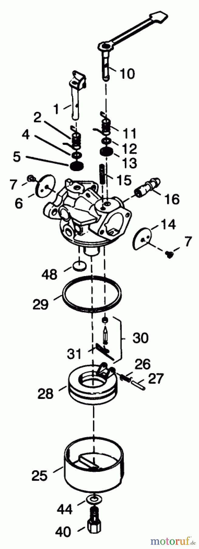  Toro Neu Snow Blowers/Snow Throwers Seite 1 38195 - Toro CCR 1000 Snowthrower, 1994 (49000001-49999999) CARBURETOR NO. 632641