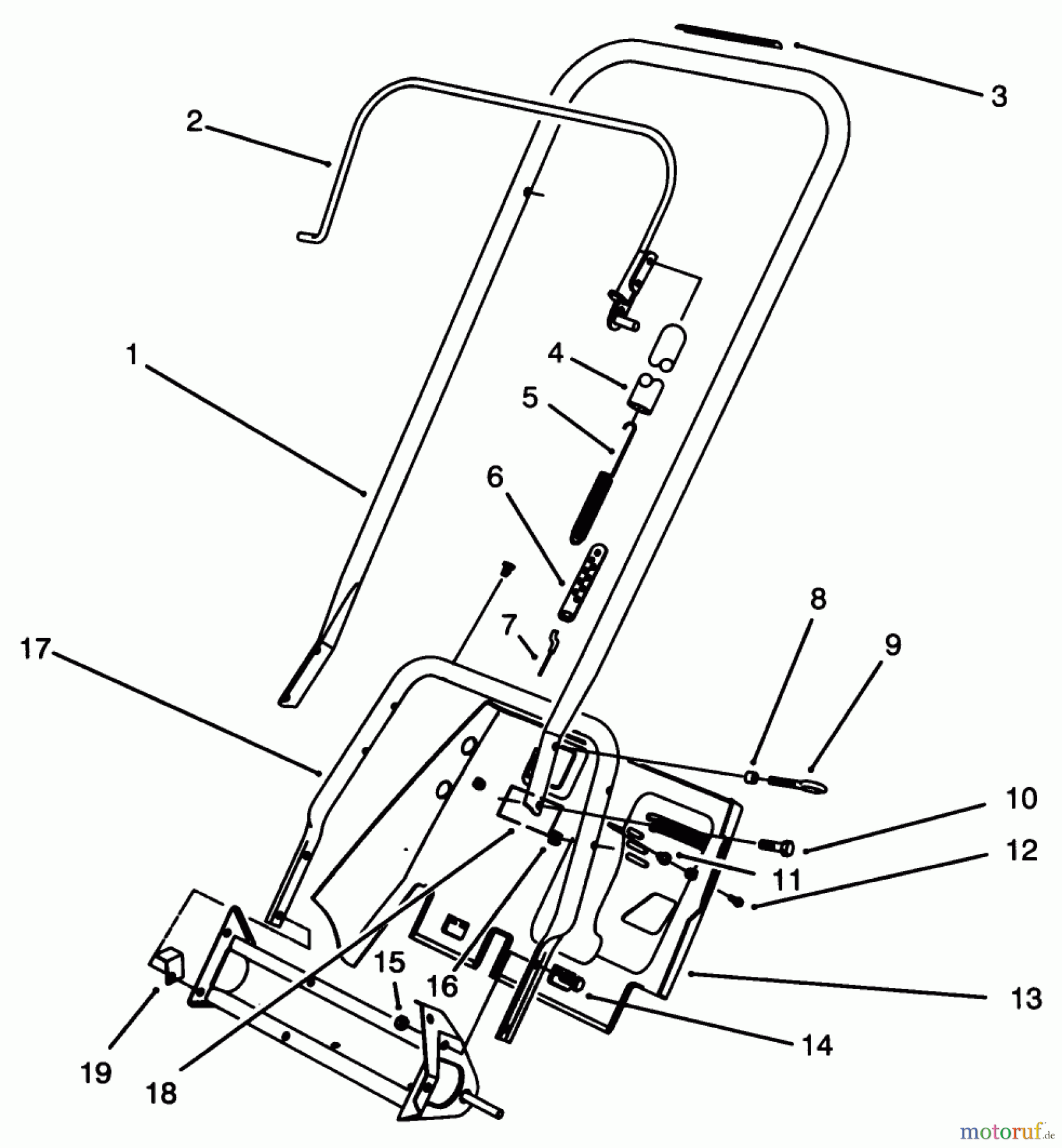  Toro Neu Snow Blowers/Snow Throwers Seite 1 38195 - Toro CCR 1000 Snowthrower, 1994 (49000001-49999999) HANDLE ASSEMBLY