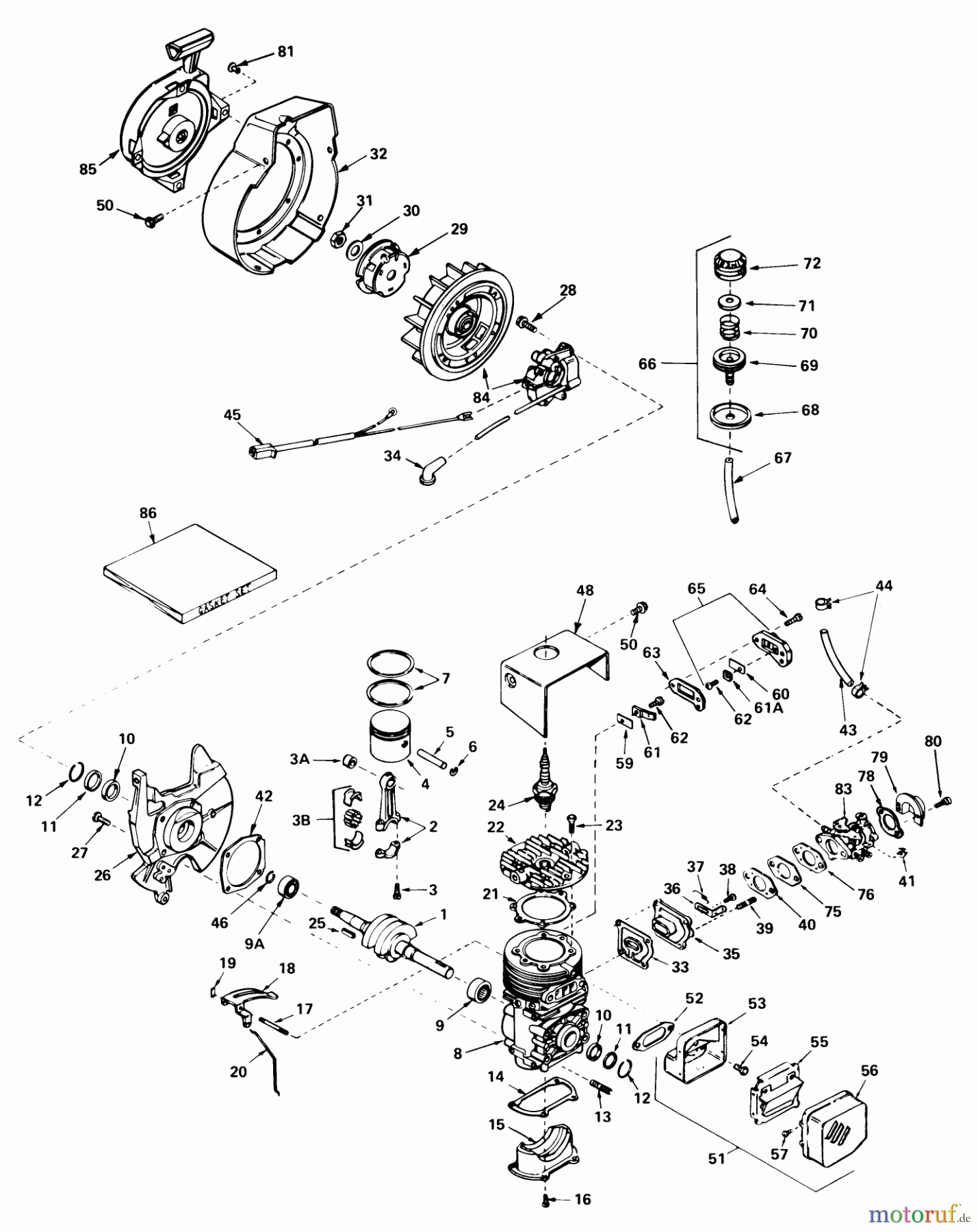 Toro Neu Snow Blowers/Snow Throwers Seite 1 38210 (S-140) - Toro S-140 Snowthrower, 1979 (9000001-9999999) ENGINE TECUMSEH MODEL NO. AH520 TYPE 1584