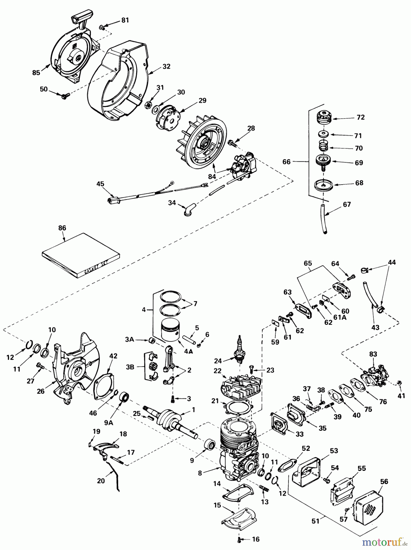 Toro Neu Snow Blowers/Snow Throwers Seite 1 38210 (S-140) - Toro S-140 Snowthrower, 1980 (0000001-0999999) ENGINE TECUMSEH MODEL NO. AH520 TYPE 1584A