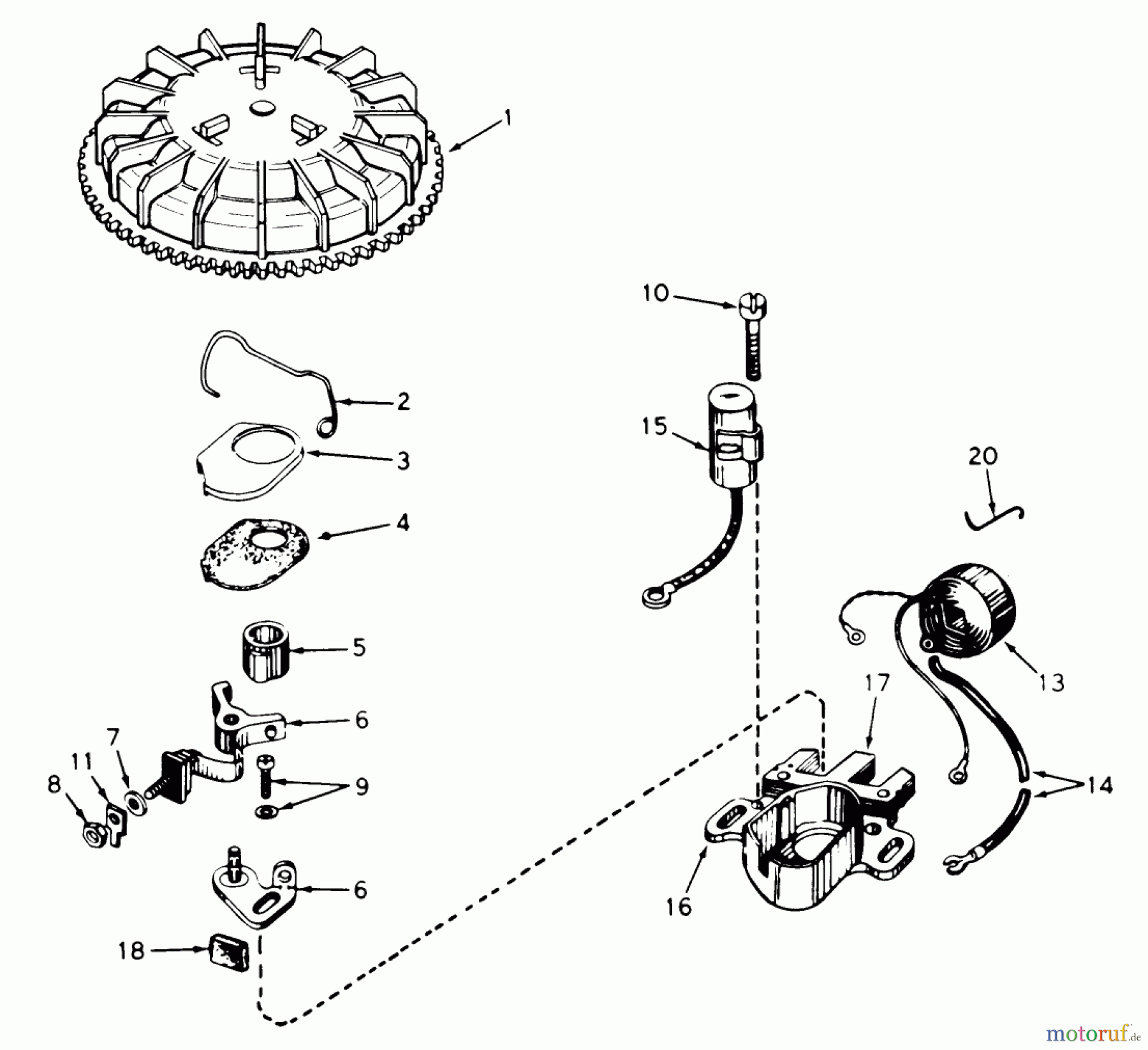 Toro Neu Snow Blowers/Snow Throwers Seite 1 38230 (S-200) - Toro S-200 Snowthrower, 1979 (9000001-9999999) MAGNETO NO. 610772A (ENGINE MODEL AH520 TYPE 1583 UNIT MODEL 38230)
