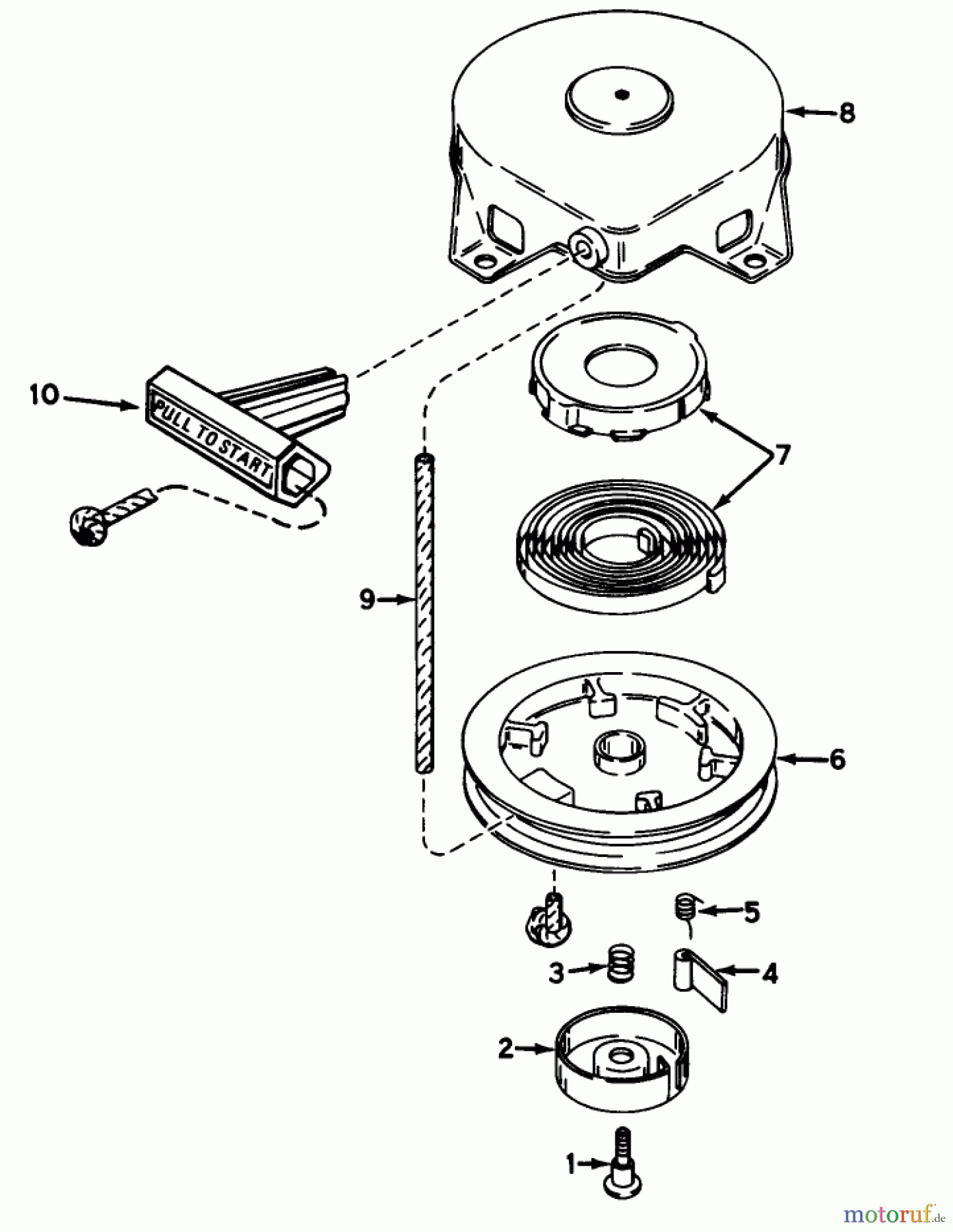 Toro Neu Snow Blowers/Snow Throwers Seite 1 38232 (S-200) - Toro S-200 Snowthrower, 1984 (4000001-4999999) SHROUD & REWIND STARTER NO. 590537 ENGINE TECUMSEH MODEL NO. AH520 TYPE 1602, 1602A AND 1602B