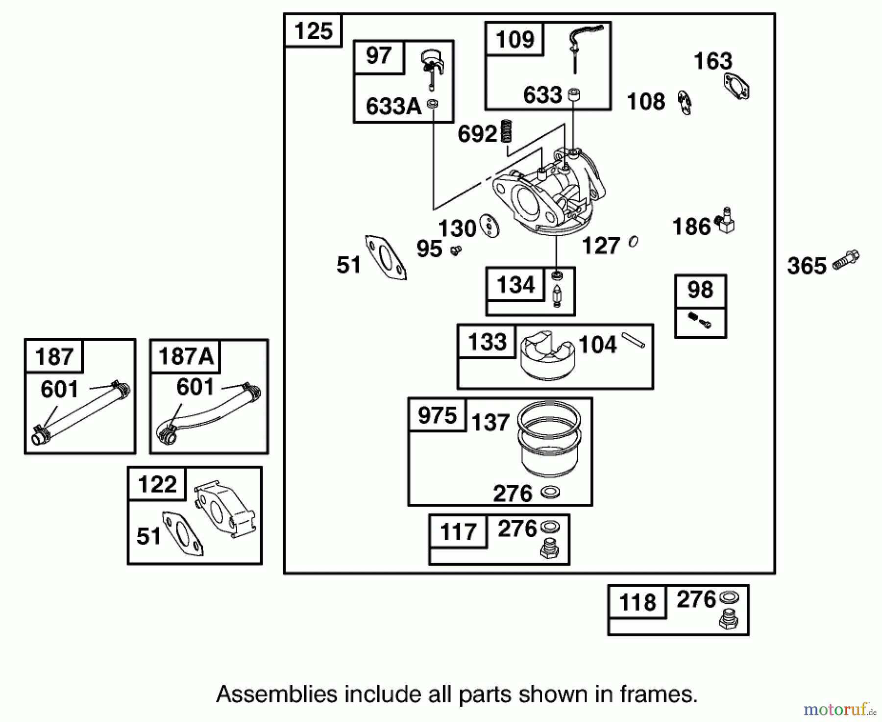 Toro Neu Blowers/Vacuums/Chippers/Shredders 62925 - Toro 5.5 hp Lawn Vacuum, 2004 (240000001-240999999) CARBURETOR ASSEMBLY ENGINE BRIGGS AND STRATTON MODEL 126402-0245-E1