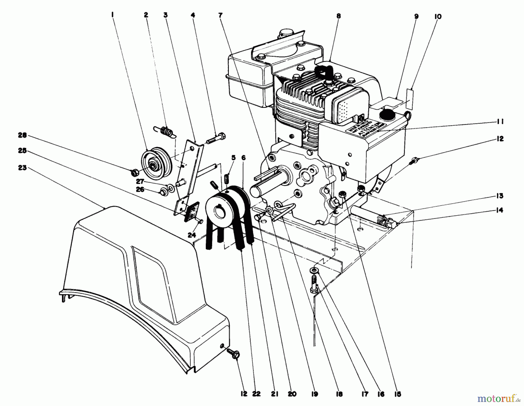 Toro Neu Snow Blowers/Snow Throwers Seite 1 38240 (421) - Toro 421 Snowthrower, 1979 (9000001-9999999) ENGINE ASSEMBLY