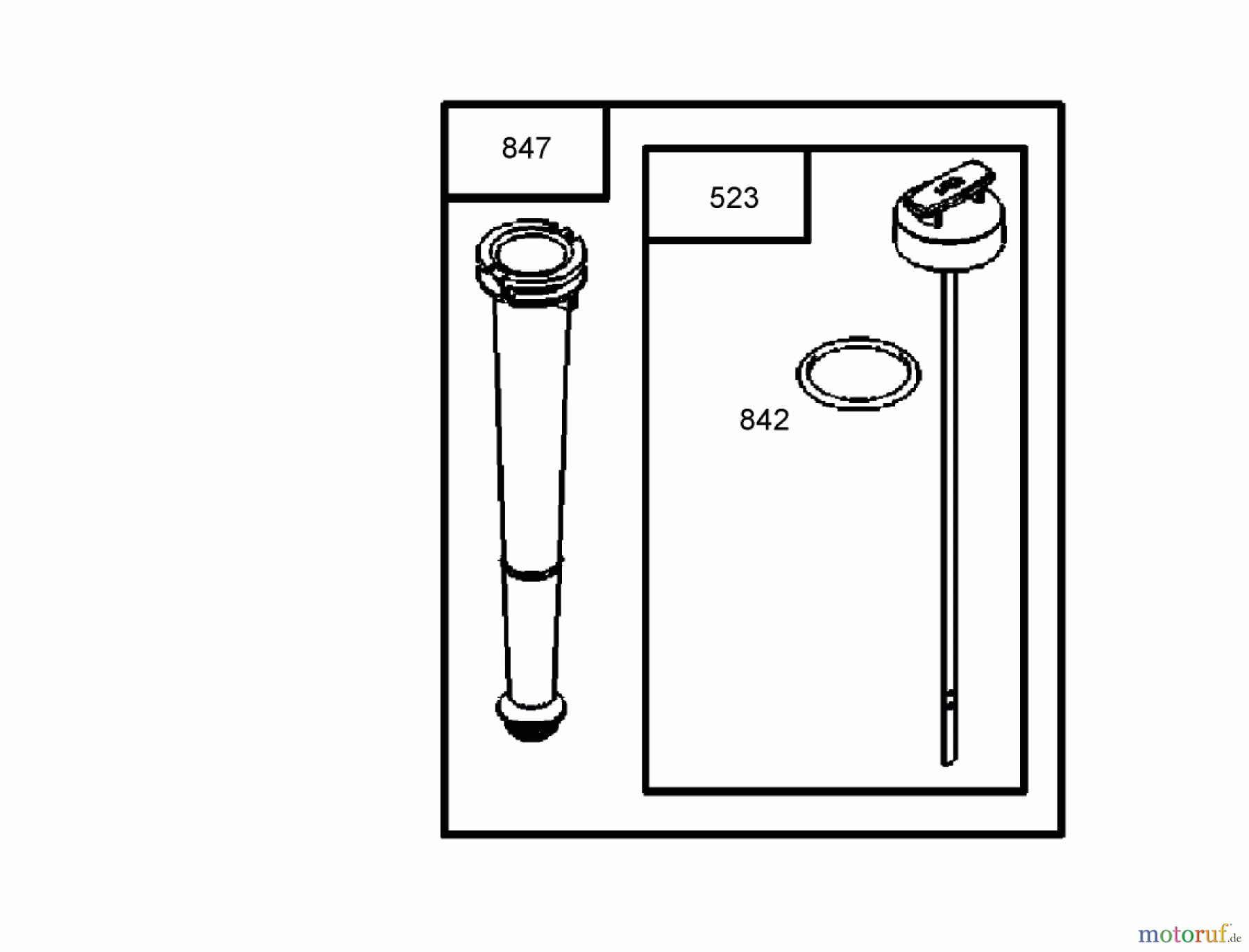  Toro Neu Blowers/Vacuums/Chippers/Shredders 62925 - Toro 5.5 hp Lawn Vacuum, 2004 (240000001-240999999) OIL TUBE AND DIPSTICK ASSEMBLY ENGINE BRIGGS AND STRATTON MODEL 126302-0245-E1