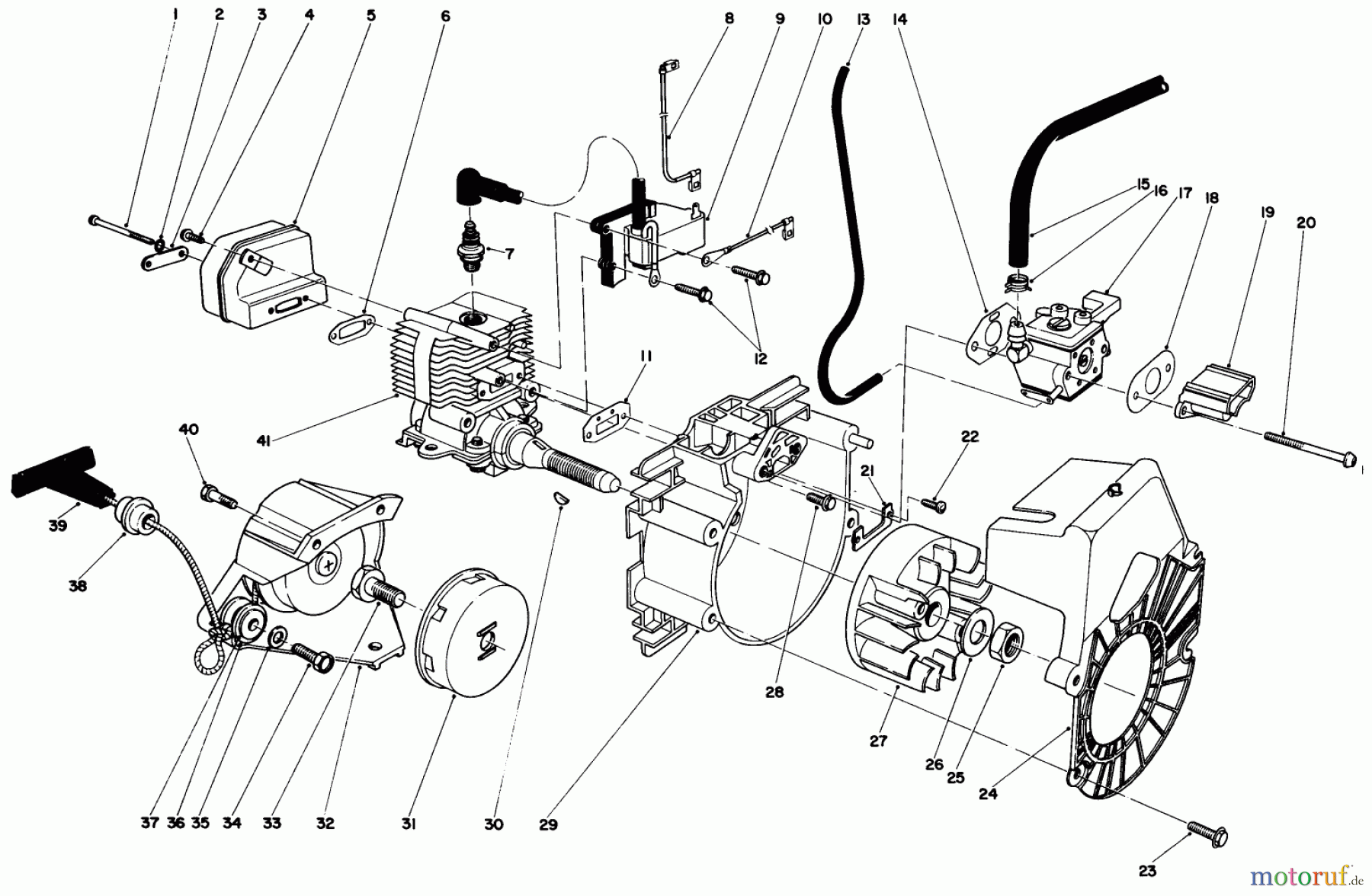 Toro Neu Snow Blowers/Snow Throwers Seite 1 38350 - Toro Gas Power Shovel Snowthrower, 1983 (3000001-3999999) ENGINE ASSEMBLY