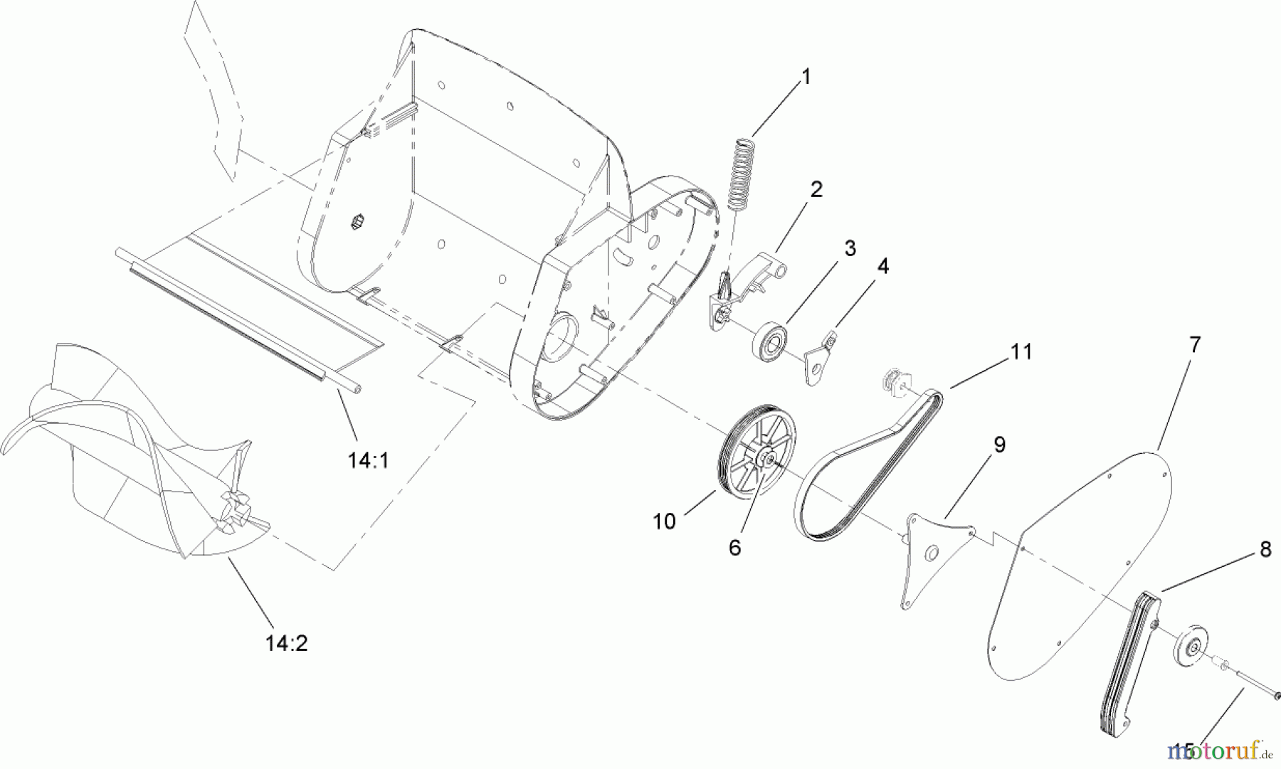  Toro Neu Snow Blowers/Snow Throwers Seite 1 38365 - Toro Power Shovel Plus, 2006 (260000001-260999999) ROTOR AND DRIVE ASSEMBLY