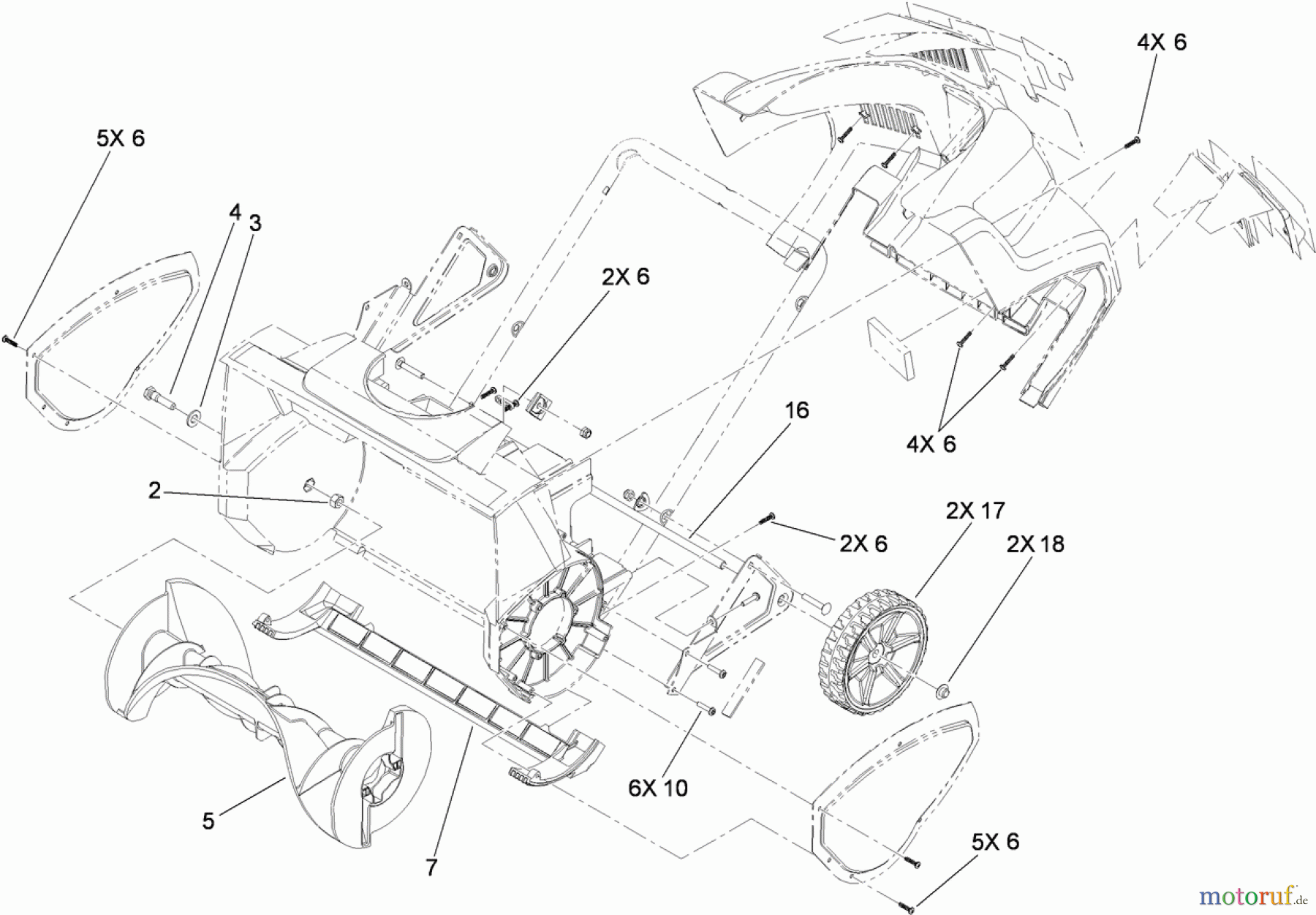  Toro Neu Snow Blowers/Snow Throwers Seite 1 38381 (1800) - Toro 1800 Power Curve Snowthrower, 2011 (311000001-311999999) FRAME ASSEMBLY