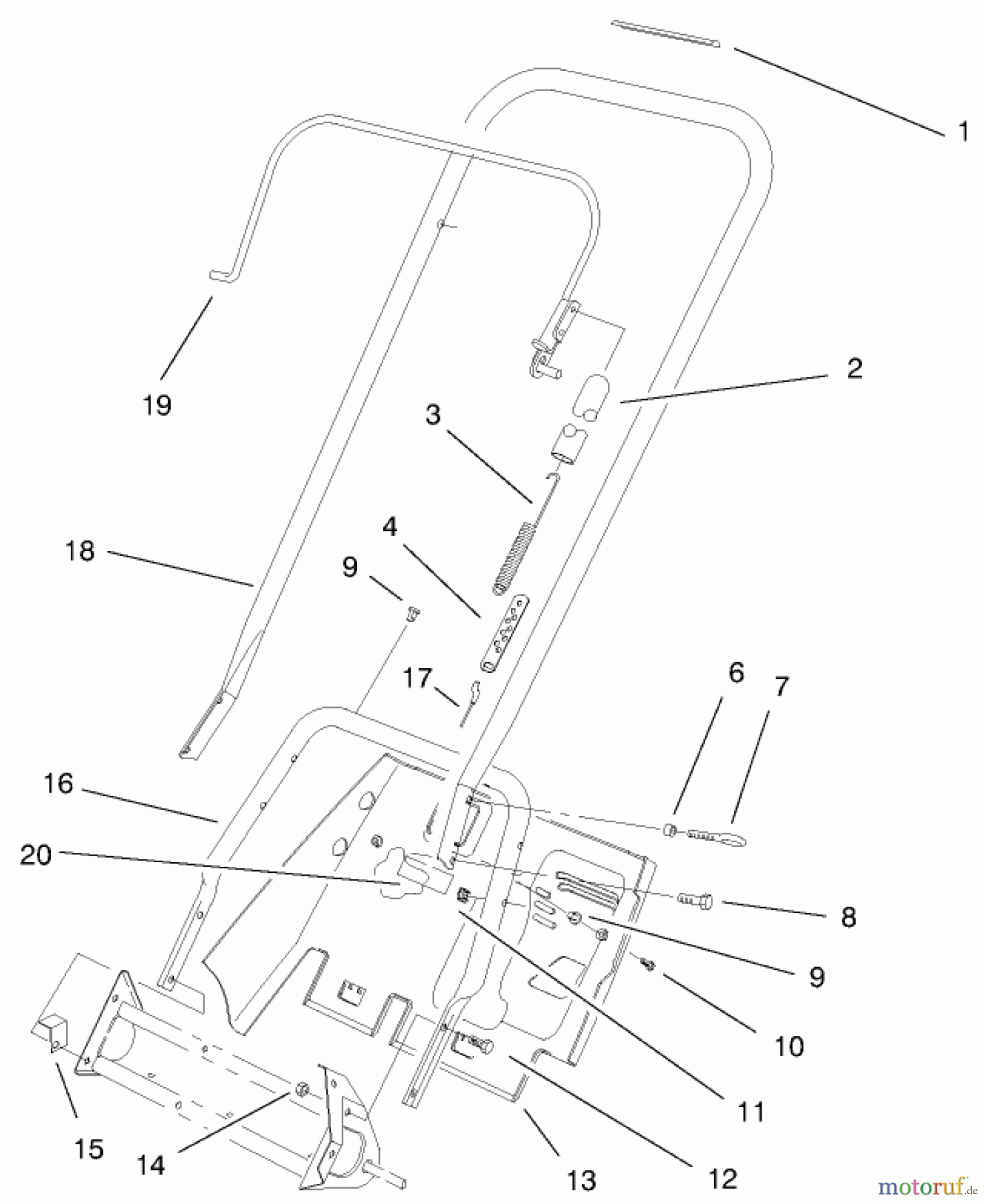 Toro Neu Snow Blowers/Snow Throwers Seite 1 38400 (1000) - Toro CCR 1000 Snowthrower, 2000 (200000001-200999999) HANDLE ASSEMBLY