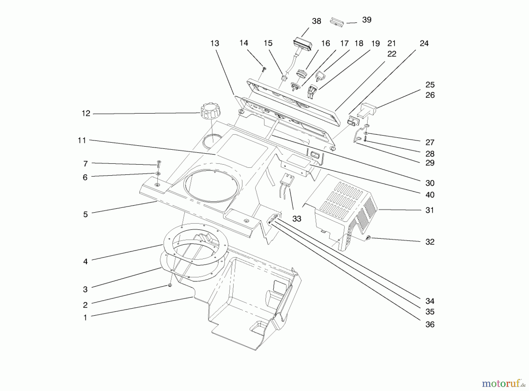 Toro Neu Snow Blowers/Snow Throwers Seite 1 38412 (2400) - Toro CCR 2400 Snowthrower, 1998 (8900001-8999999) SHROUD ASSEMBLY