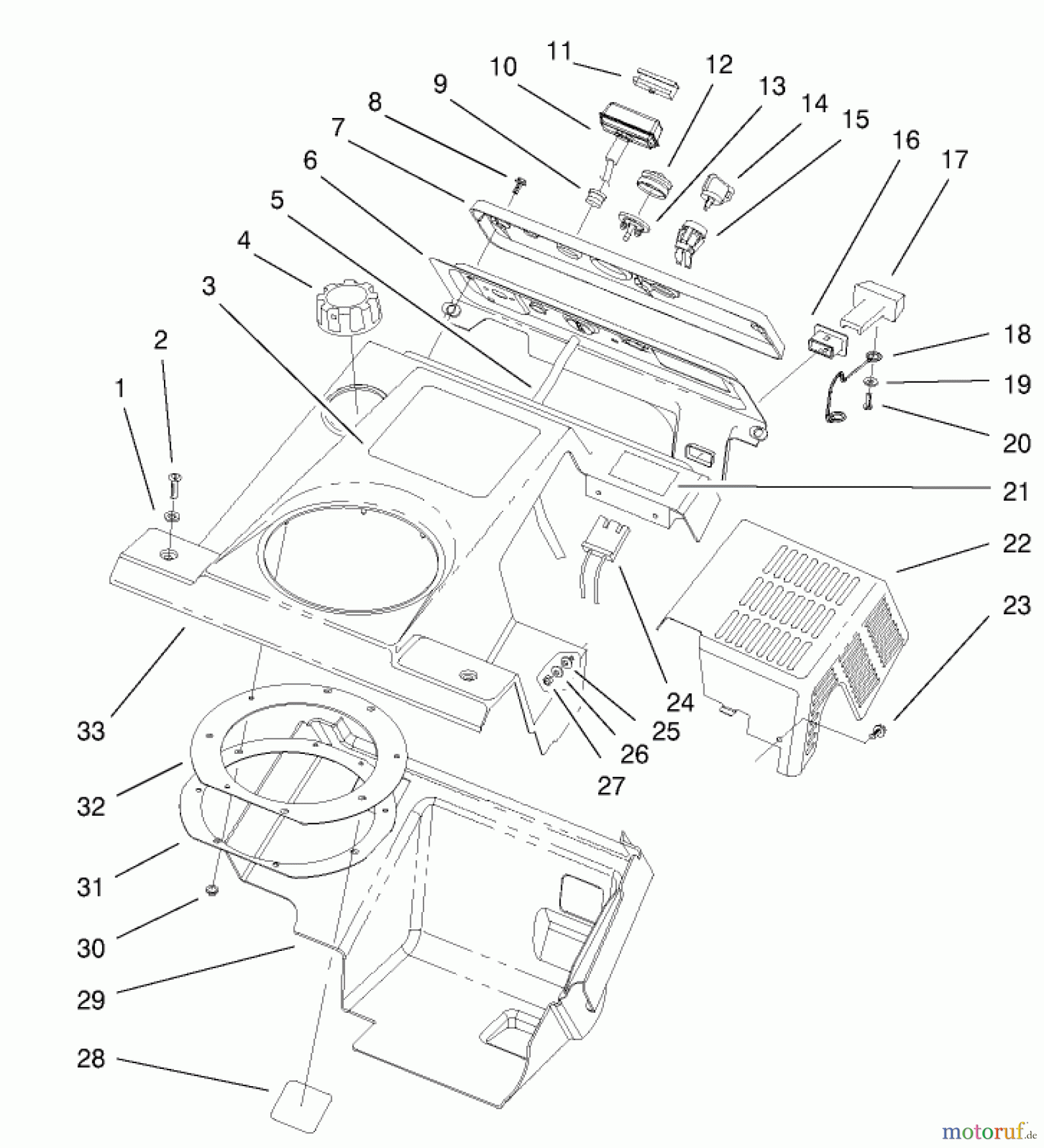  Toro Neu Snow Blowers/Snow Throwers Seite 1 38419 (2450) - Toro CCR 2450 Snowthrower, 2000 (200012437-200999999) UPPER SHROUD AND CONTROL PANEL ASSEMBLY