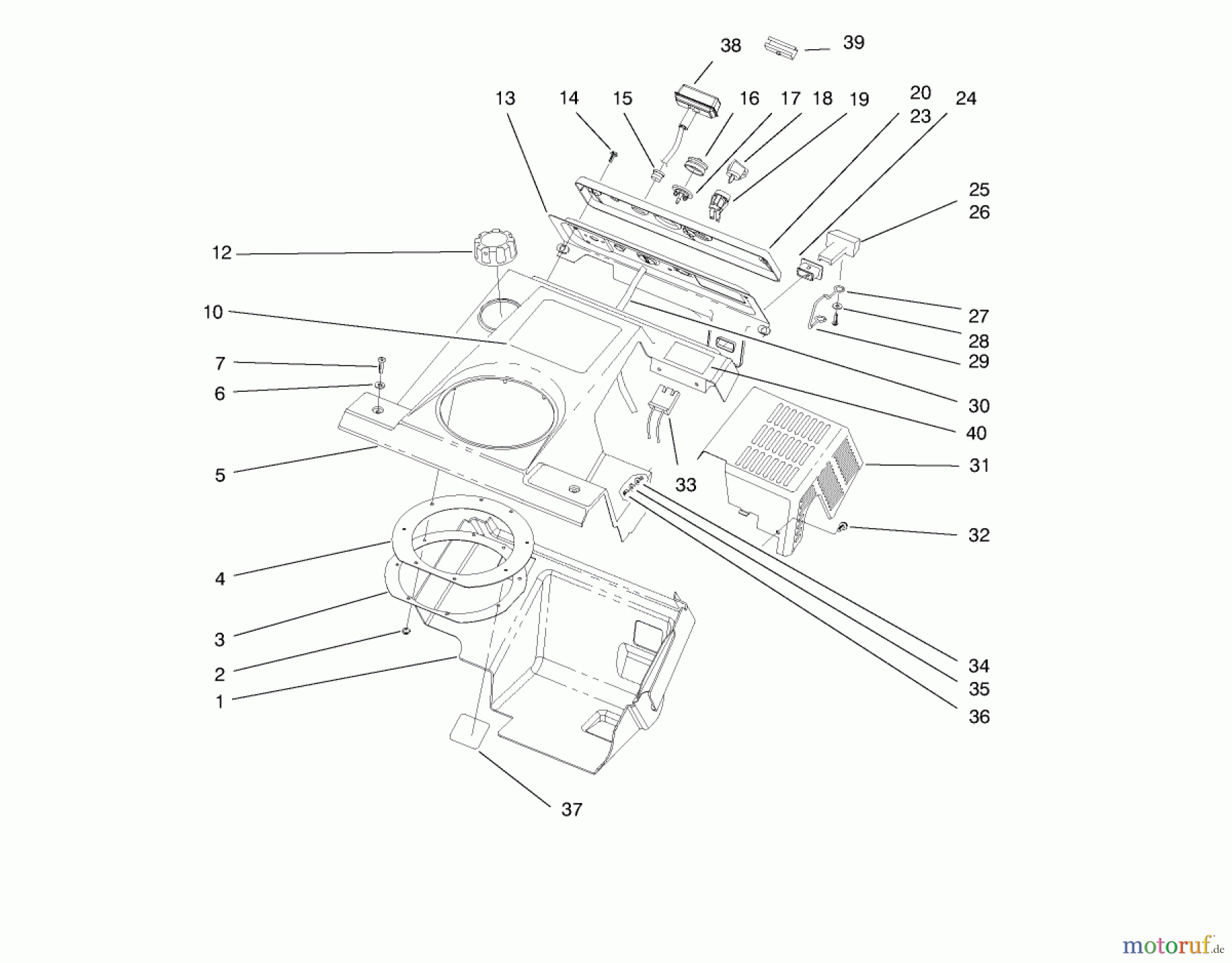  Toro Neu Snow Blowers/Snow Throwers Seite 1 38414 (2400) - Toro CCR 2400 Snowthrower, 1998 (8900001-8999999) SHROUD ASSEMBLY