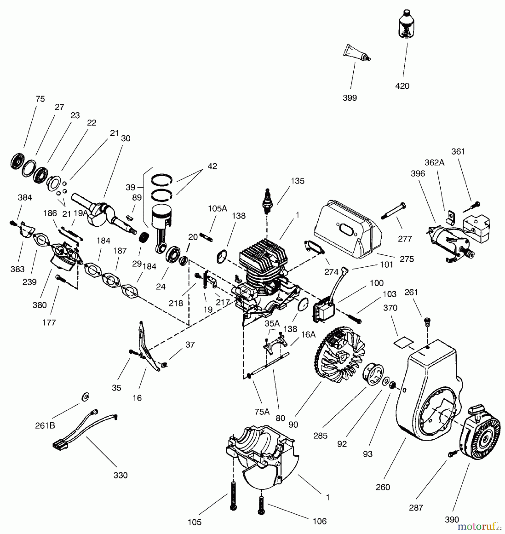  Toro Neu Snow Blowers/Snow Throwers Seite 1 38416 (2400) - Toro CCR 2400 Snowthrower, 1997 (7900001-7999999) ENGINE TECUMSEH MODEL NO. HSK850 TYPE 8312B