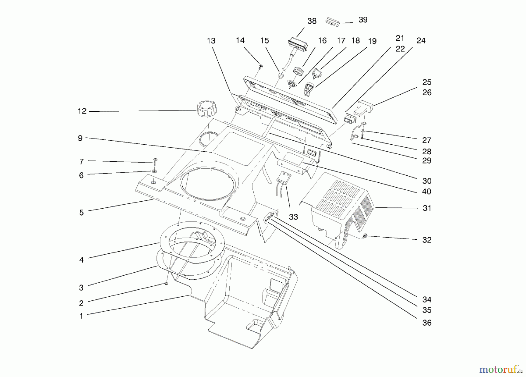  Toro Neu Snow Blowers/Snow Throwers Seite 1 38422 (2500) - Toro CCR 2500 Snowthrower, 1998 (8900001-8999999) SHROUD ASSEMBLY