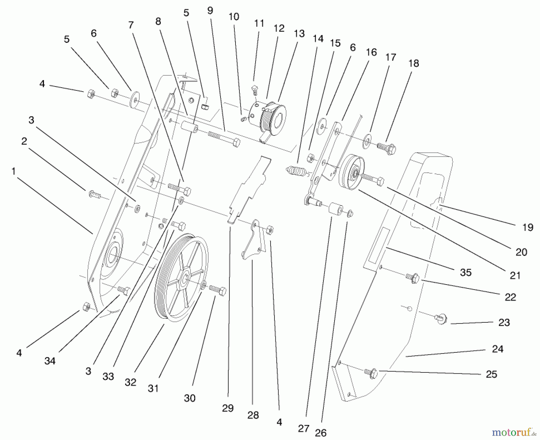  Toro Neu Snow Blowers/Snow Throwers Seite 1 38428 (2450) - Toro CCR 2450 Snowthrower, 2000 (200000001-200999999) IMPELLER DRIVE ASSEMBLY
