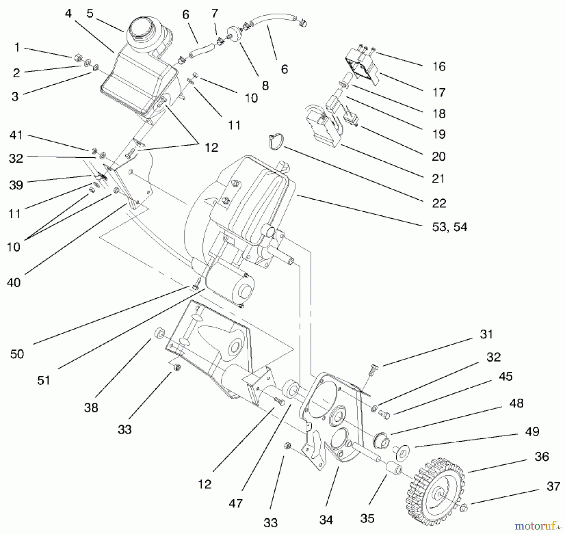 Toro Neu Snow Blowers/Snow Throwers Seite 1 38436 (3000) - Toro CCR 3000 Snowthrower, 1998 (8900001-8999999) ENGINE & FRAME ASSEMBLY