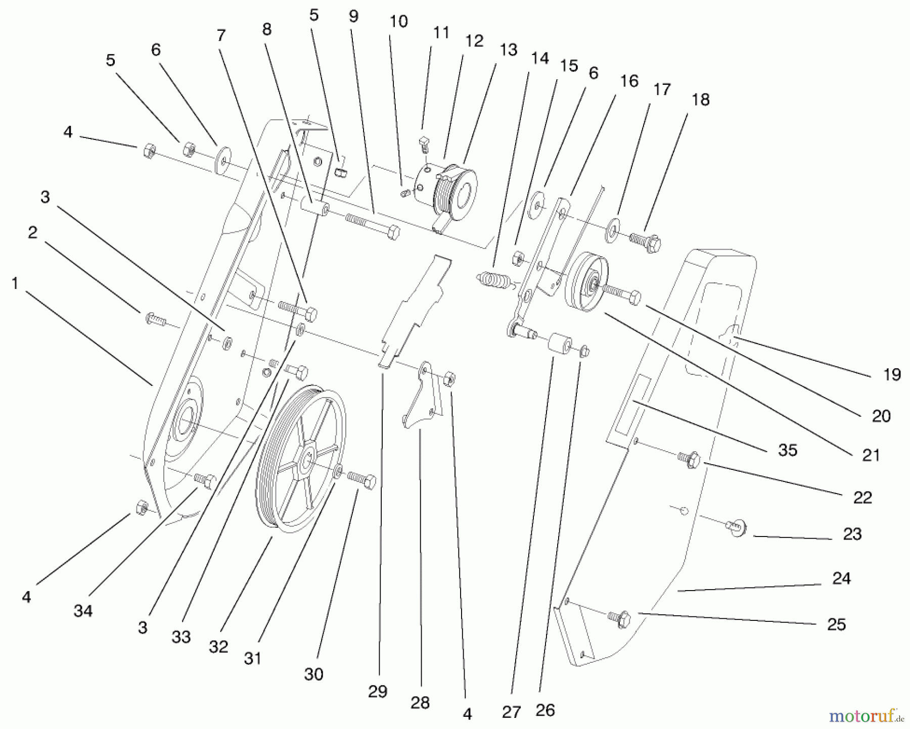 Toro Neu Snow Blowers/Snow Throwers Seite 1 38435 (3000) - Toro CCR 3000 Snowthrower, 1999 (9900001-9999999) SIDE PLATE & IDLER ASSEMBLY