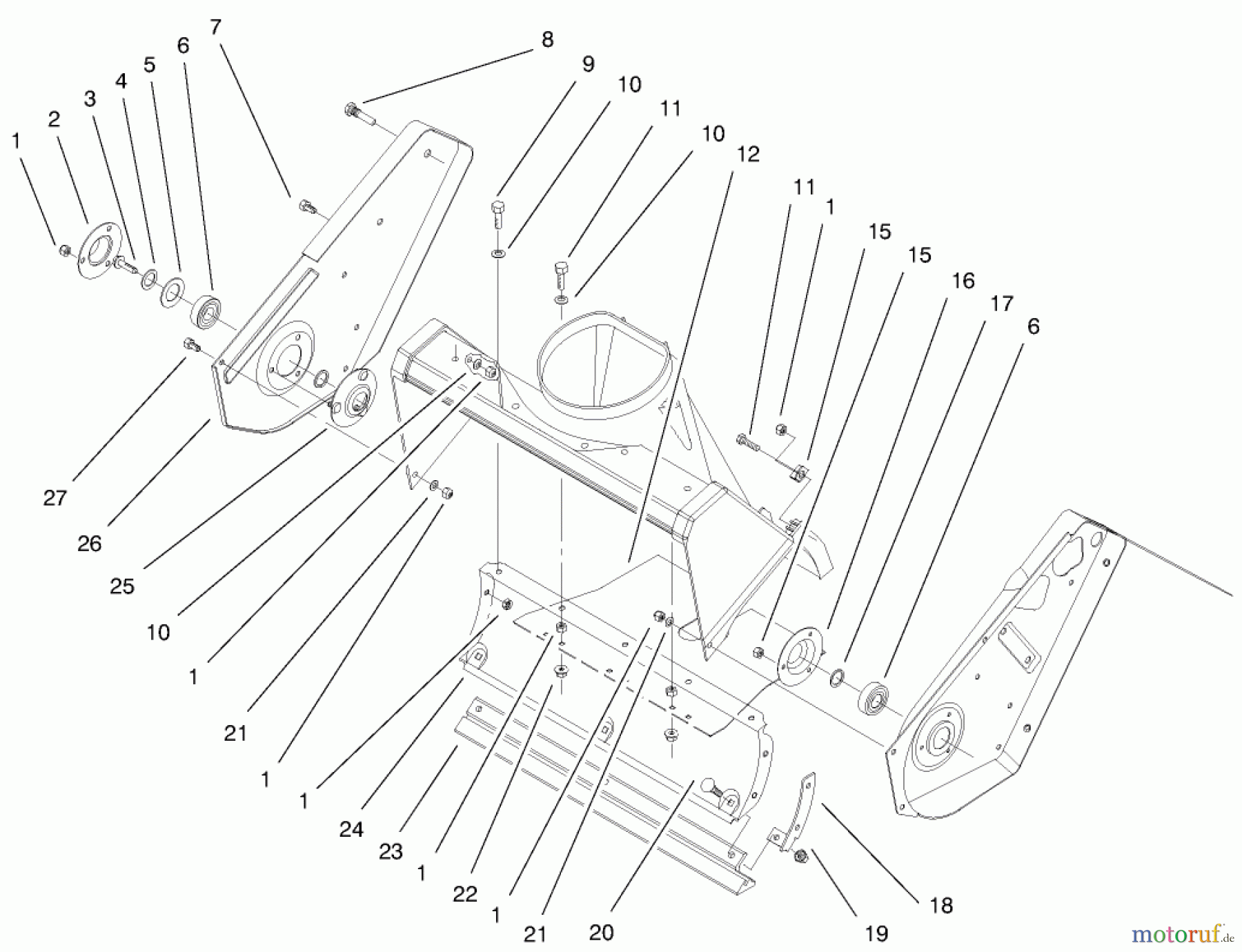 Toro Neu Snow Blowers/Snow Throwers Seite 1 38433 (3000) - Toro CCR 3000 Snowthrower, 1999 (9900001-9999999) AUGER HOUSING ASSEMBLY