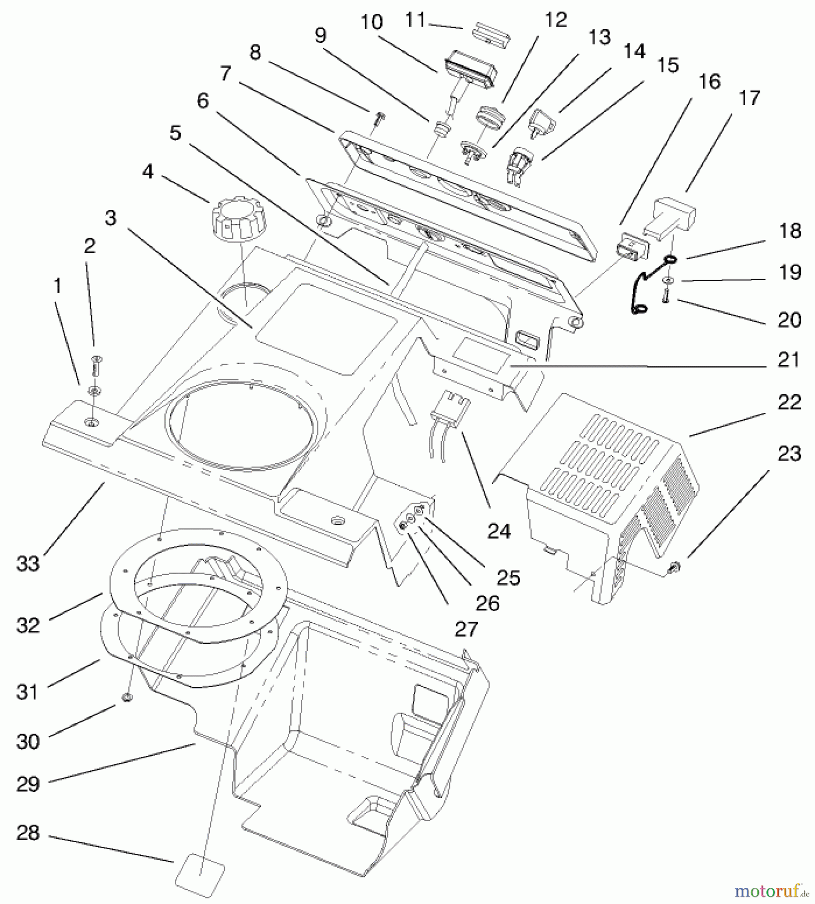 Toro Neu Snow Blowers/Snow Throwers Seite 1 38433 (3000) - Toro CCR 3000 Snowthrower, 1999 (9900001-9999999) SHROUD ASSEMBLY