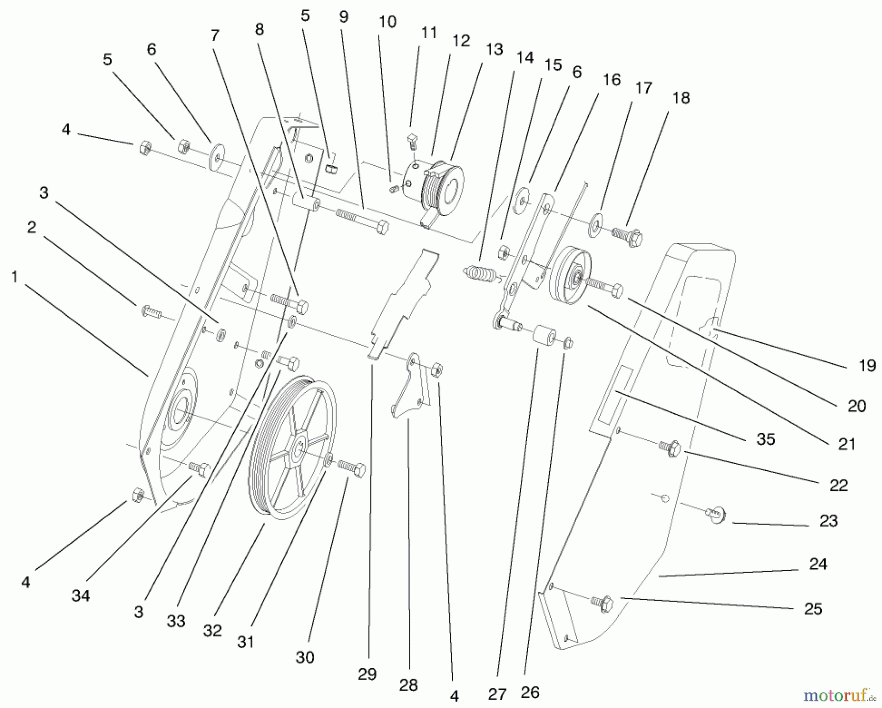 Toro Neu Snow Blowers/Snow Throwers Seite 1 38433 (3000) - Toro CCR 3000 Snowthrower, 1999 (9900001-9999999) SIDE PLATE AND IDLER ASSEMBLY
