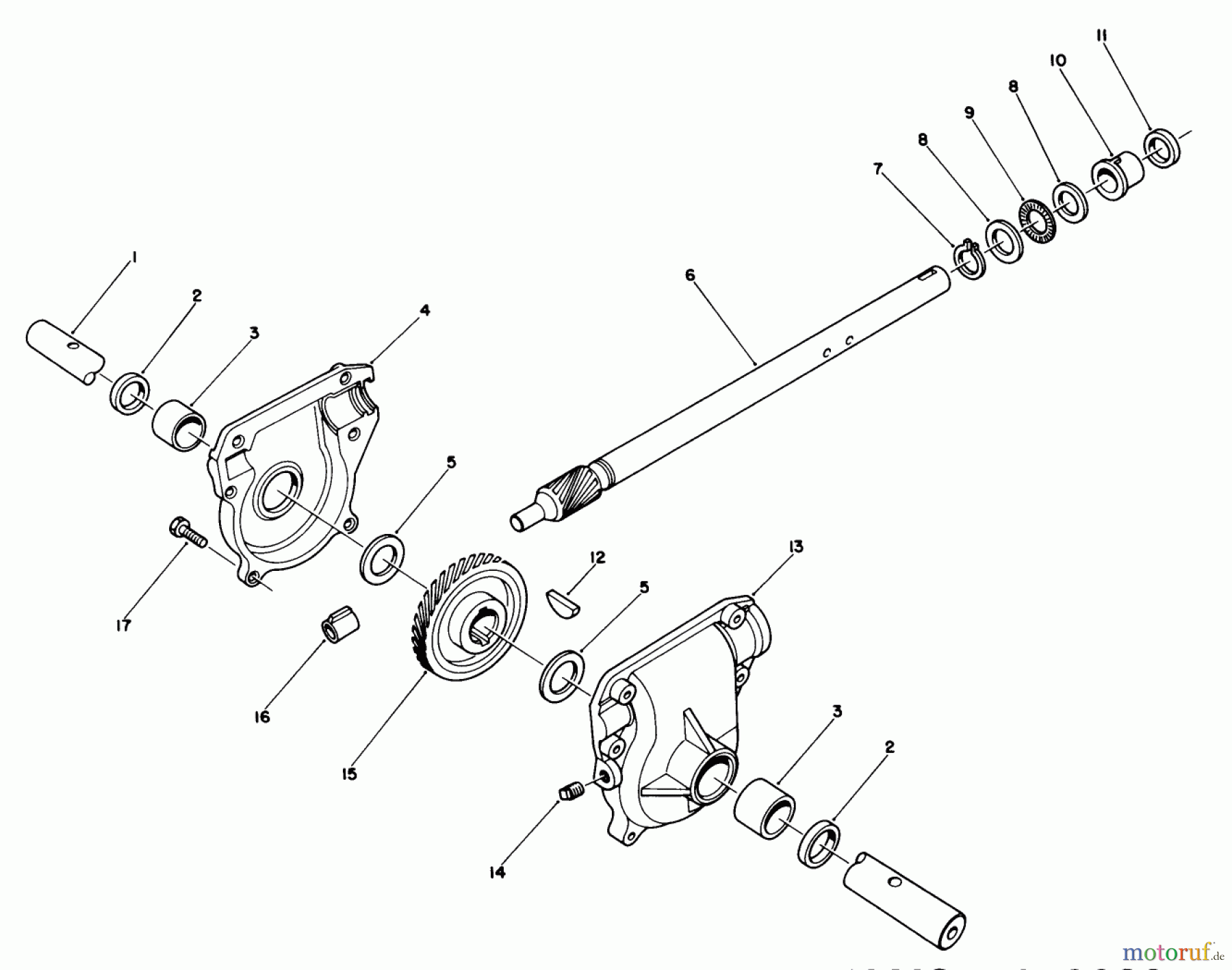  Toro Neu Snow Blowers/Snow Throwers Seite 1 38513 (624) - Toro 624 Power Shift Snowthrower, 1989 (9000001-9999999) 24 INCH GEAR CASE ASSEMBLY