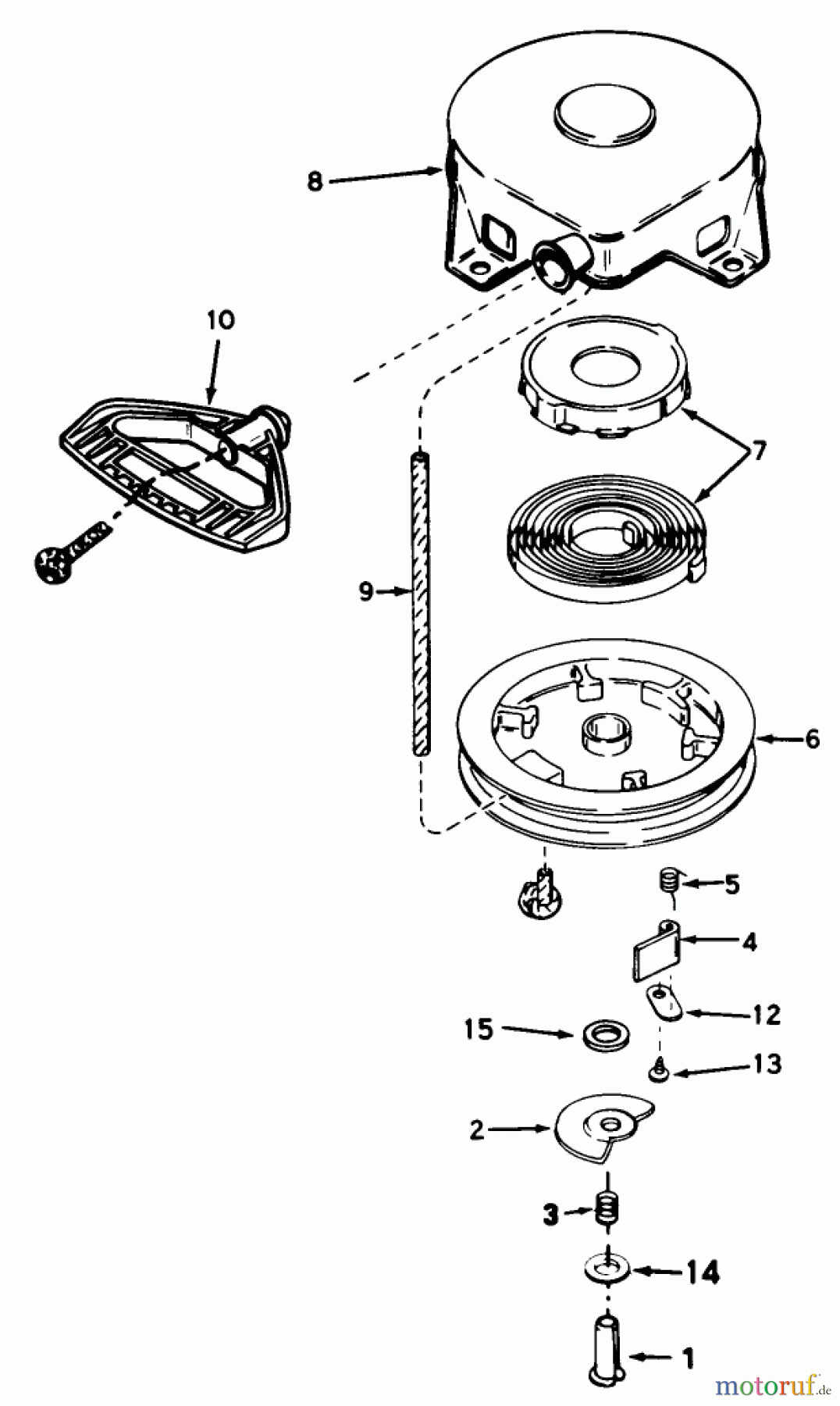  Toro Neu Snow Blowers/Snow Throwers Seite 1 38513 (624) - Toro 624 Power Shift Snowthrower, 1989 (9000001-9999999) REWIND STARTER TECUMSEH NO. 590604